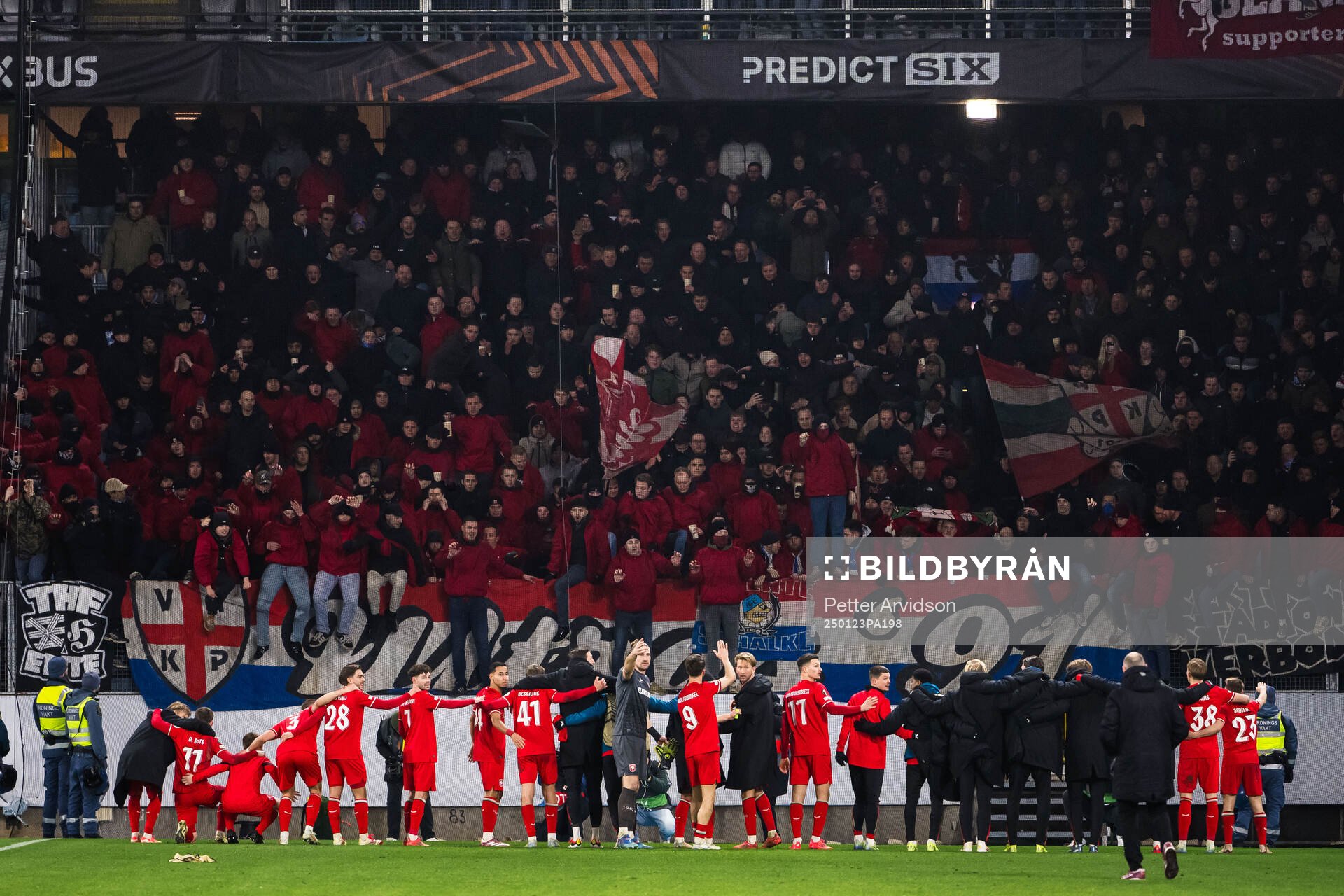 Players of Twente celebrate