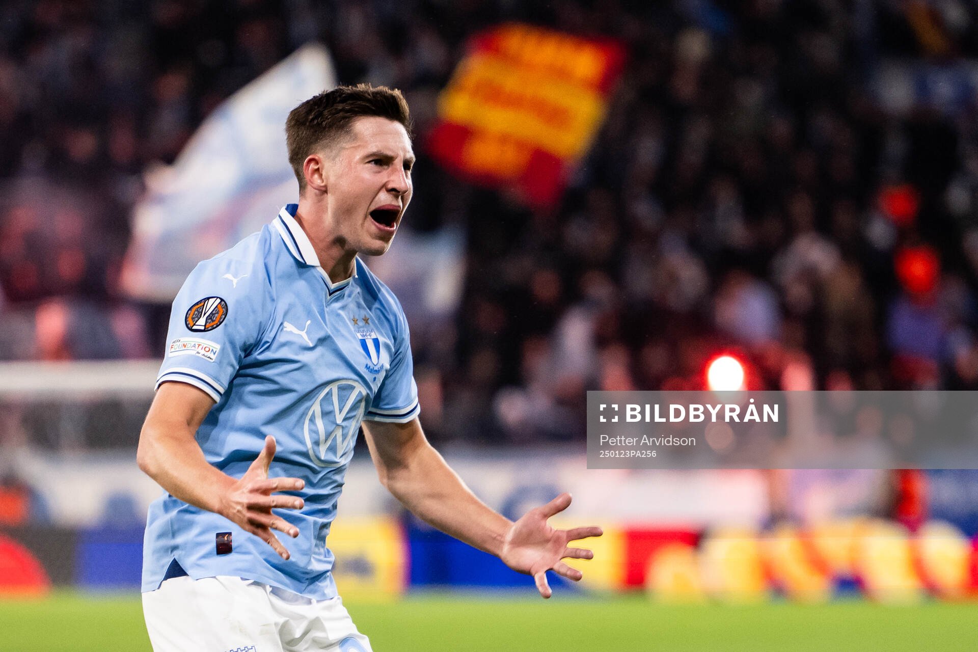 Lasse Berg Johnsen of Malmö FF celebrates