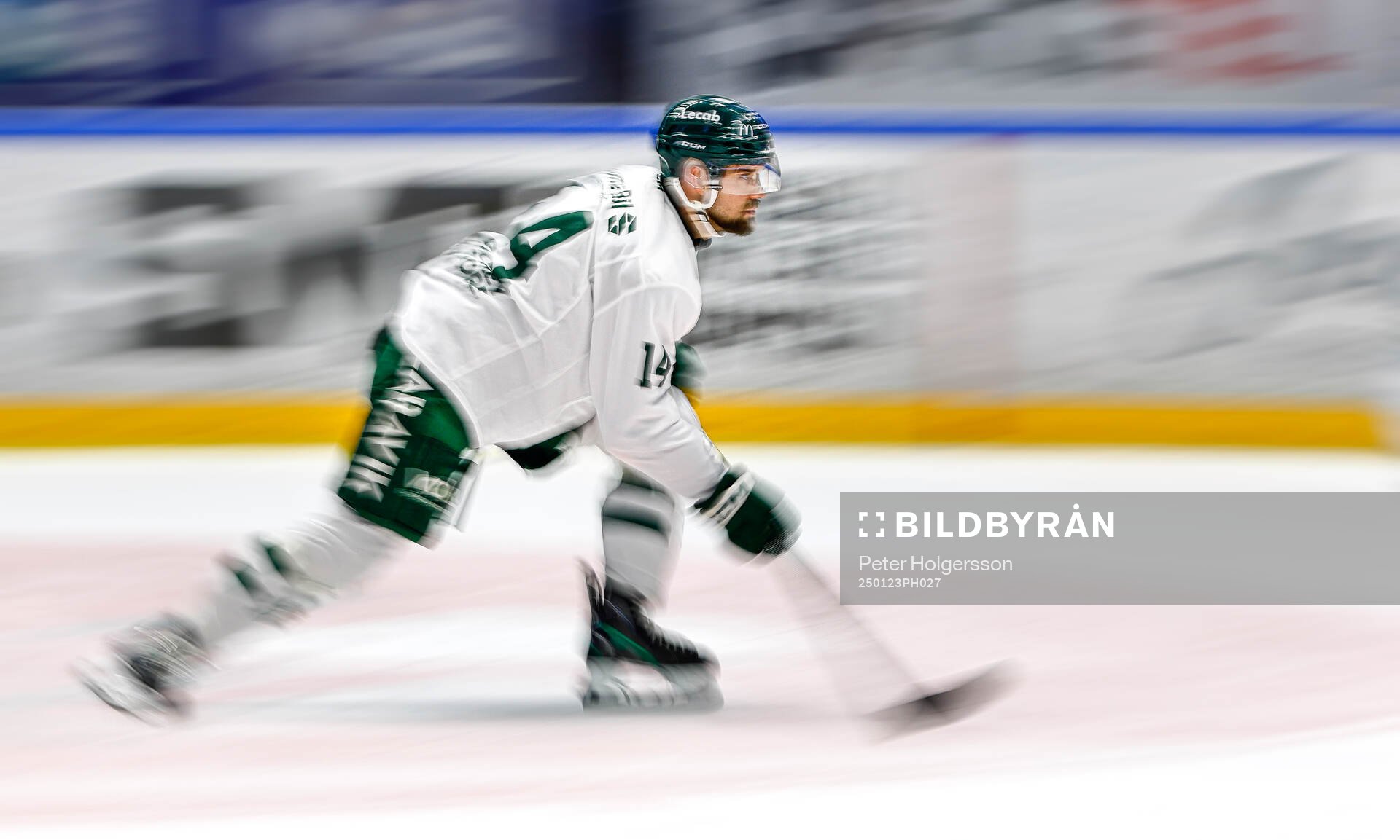 uFärjestads Henrik Björklund nder ishockeymatchen i SHL