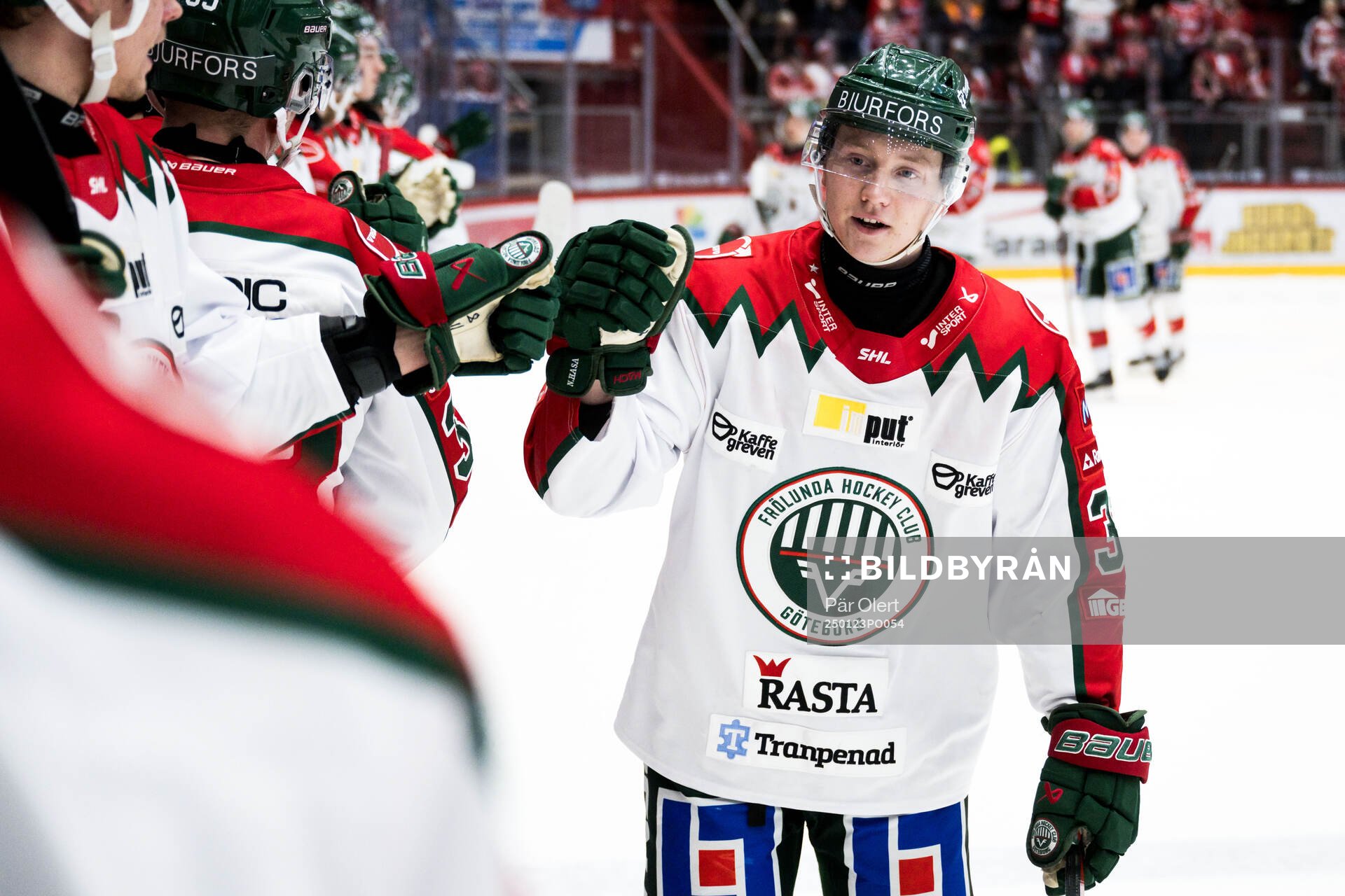 Frölundas Noah Hasa jublar