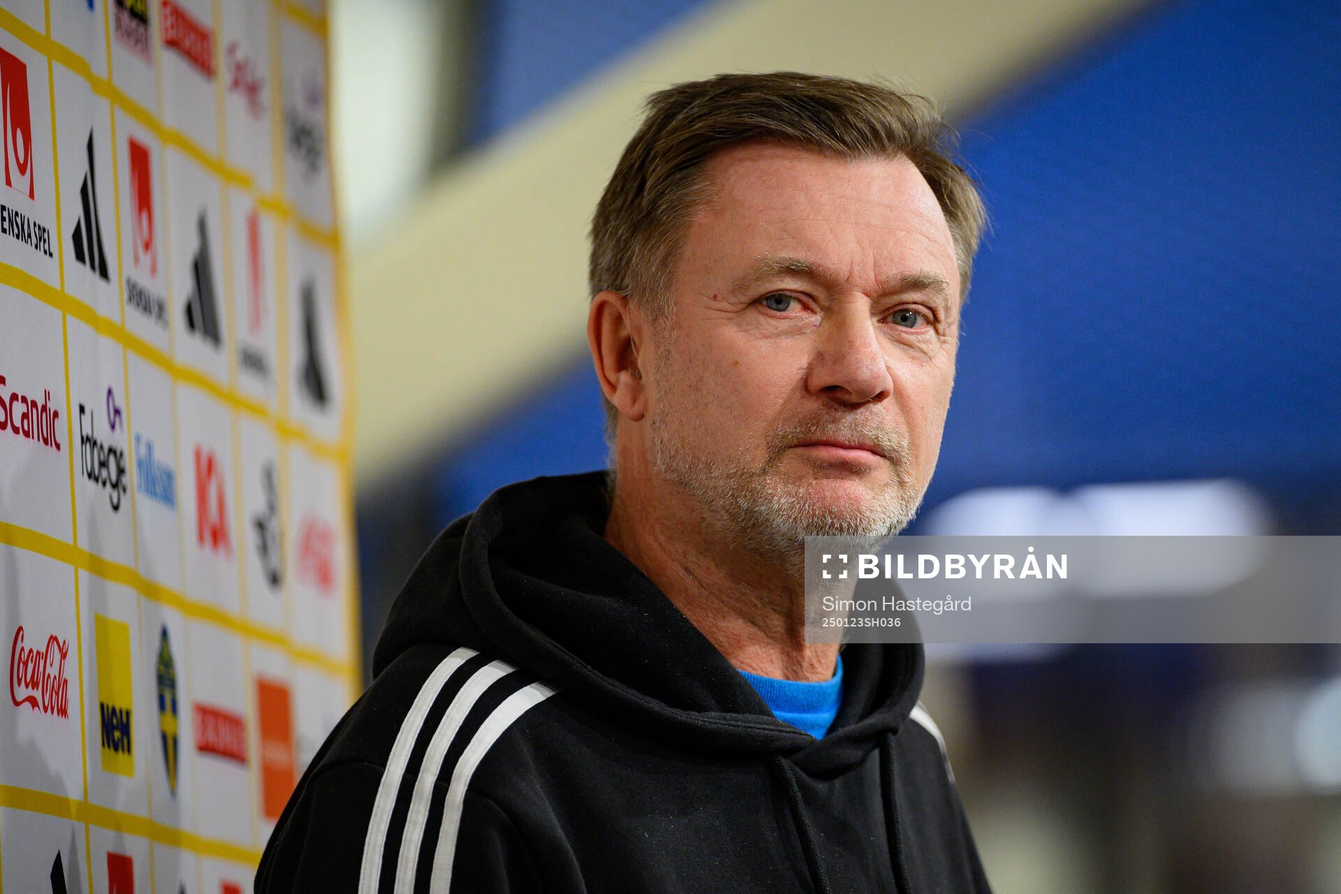 Head coach Peter Gerhardsson of Sweden during a press conference on January 23, 2025 in Stockholm. 