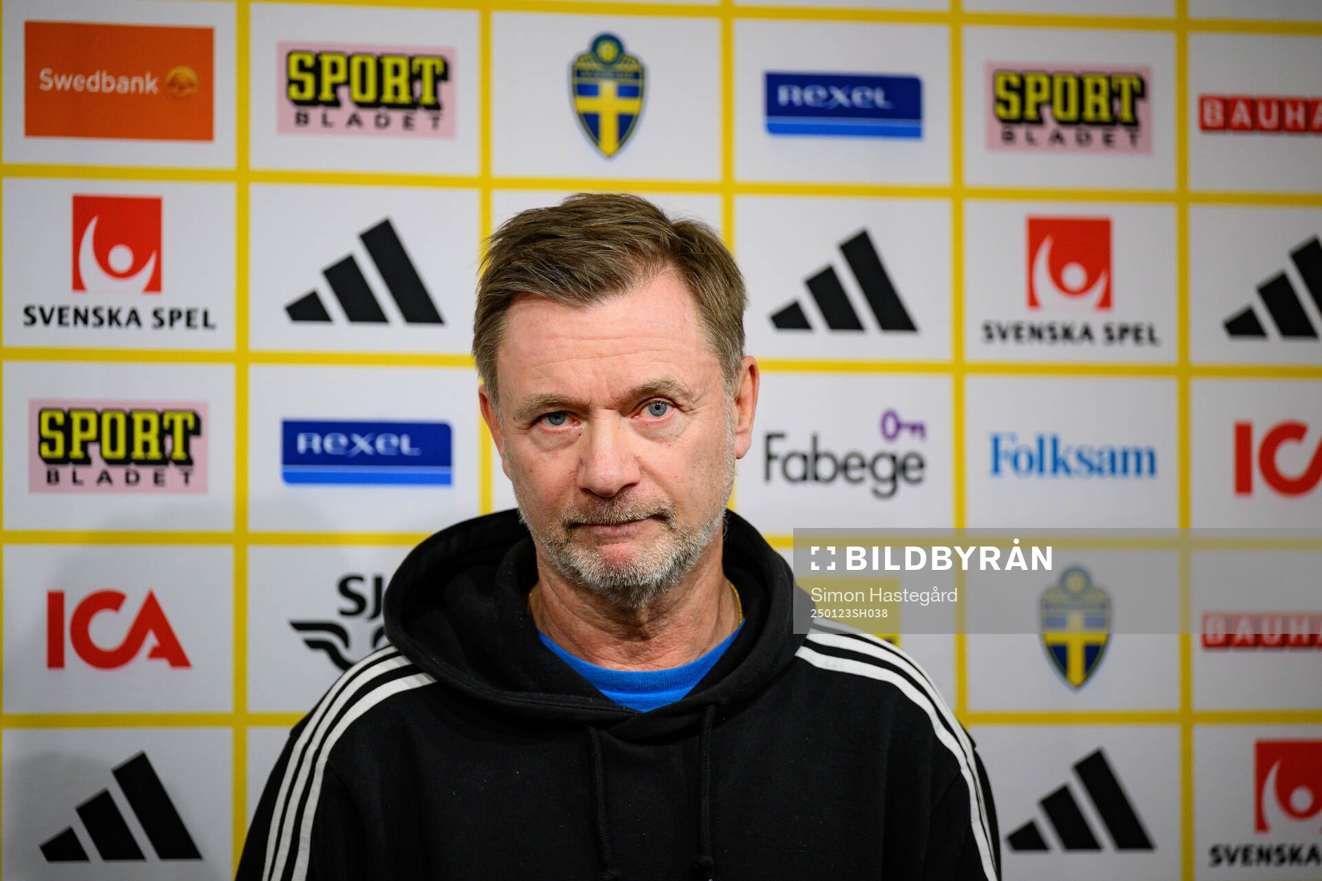 Head coach Peter Gerhardsson of Sweden during a press conference on January 23, 2025 in Stockholm. 