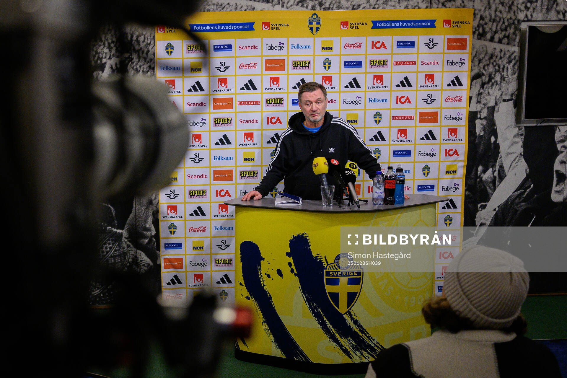 Head coach Peter Gerhardsson of Sweden during a press conference on January 23, 2025 in Stockholm. 