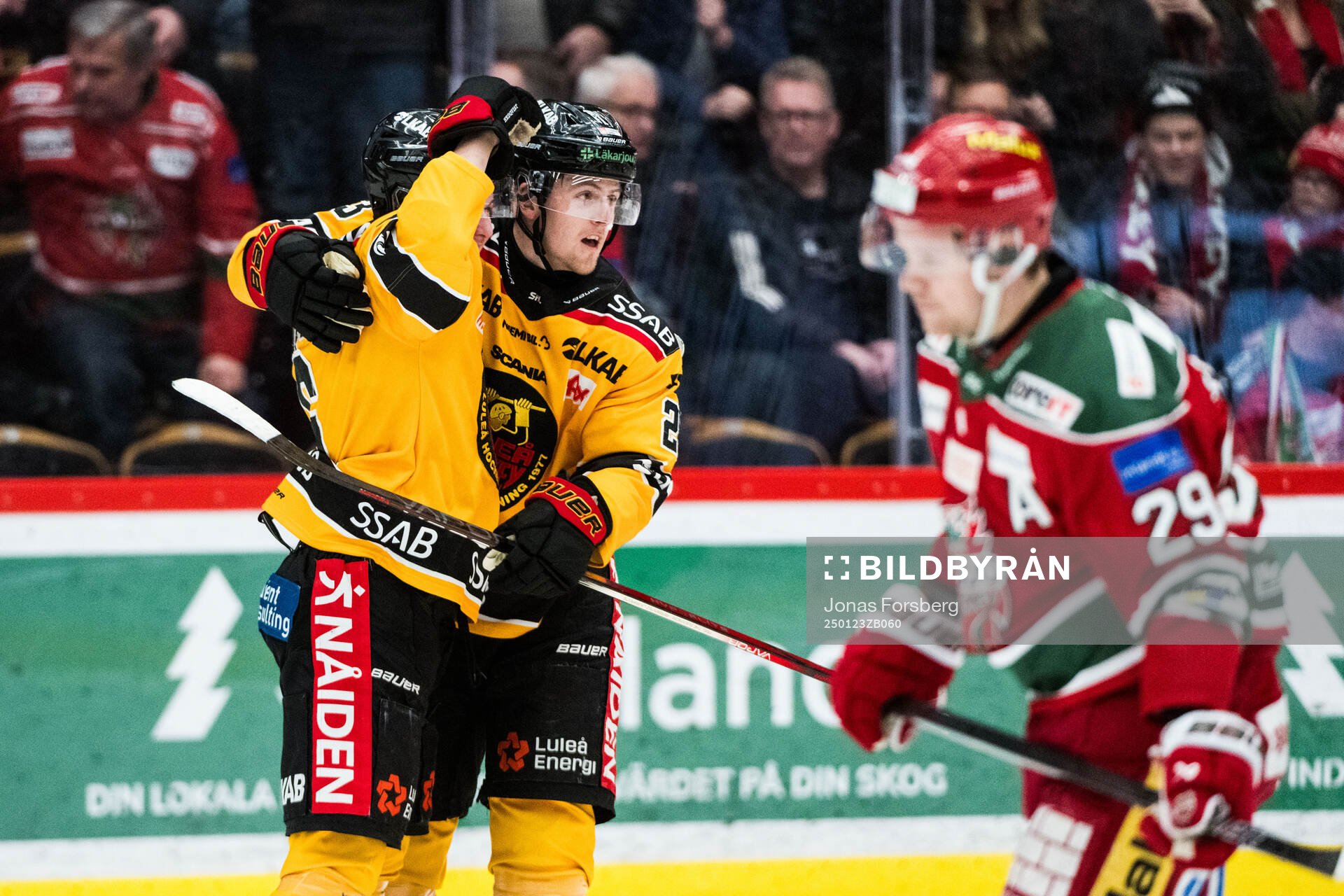 Luleås Isac Hedqvist jublar med Jesper Sellgren