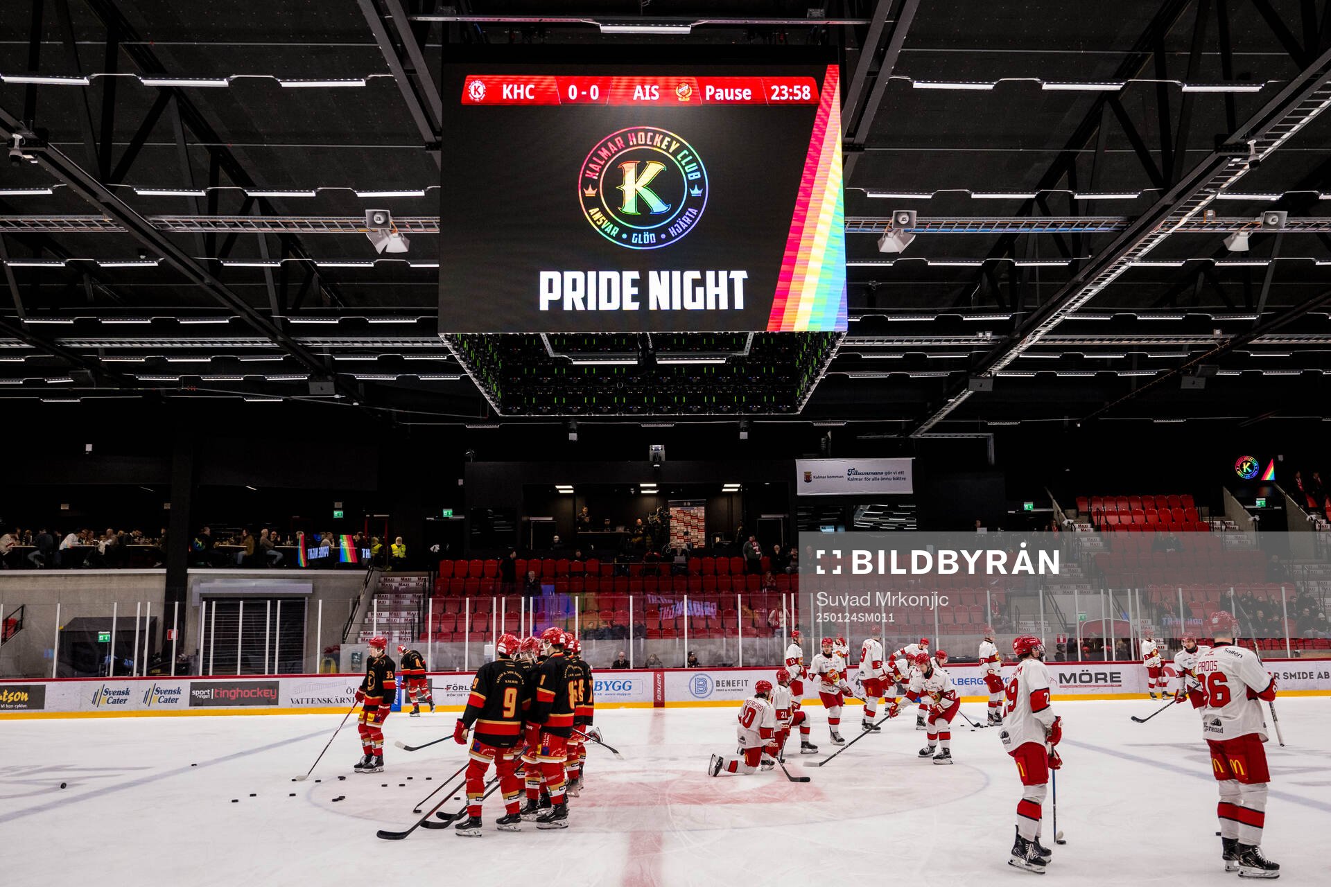 Spelarna värmer upp