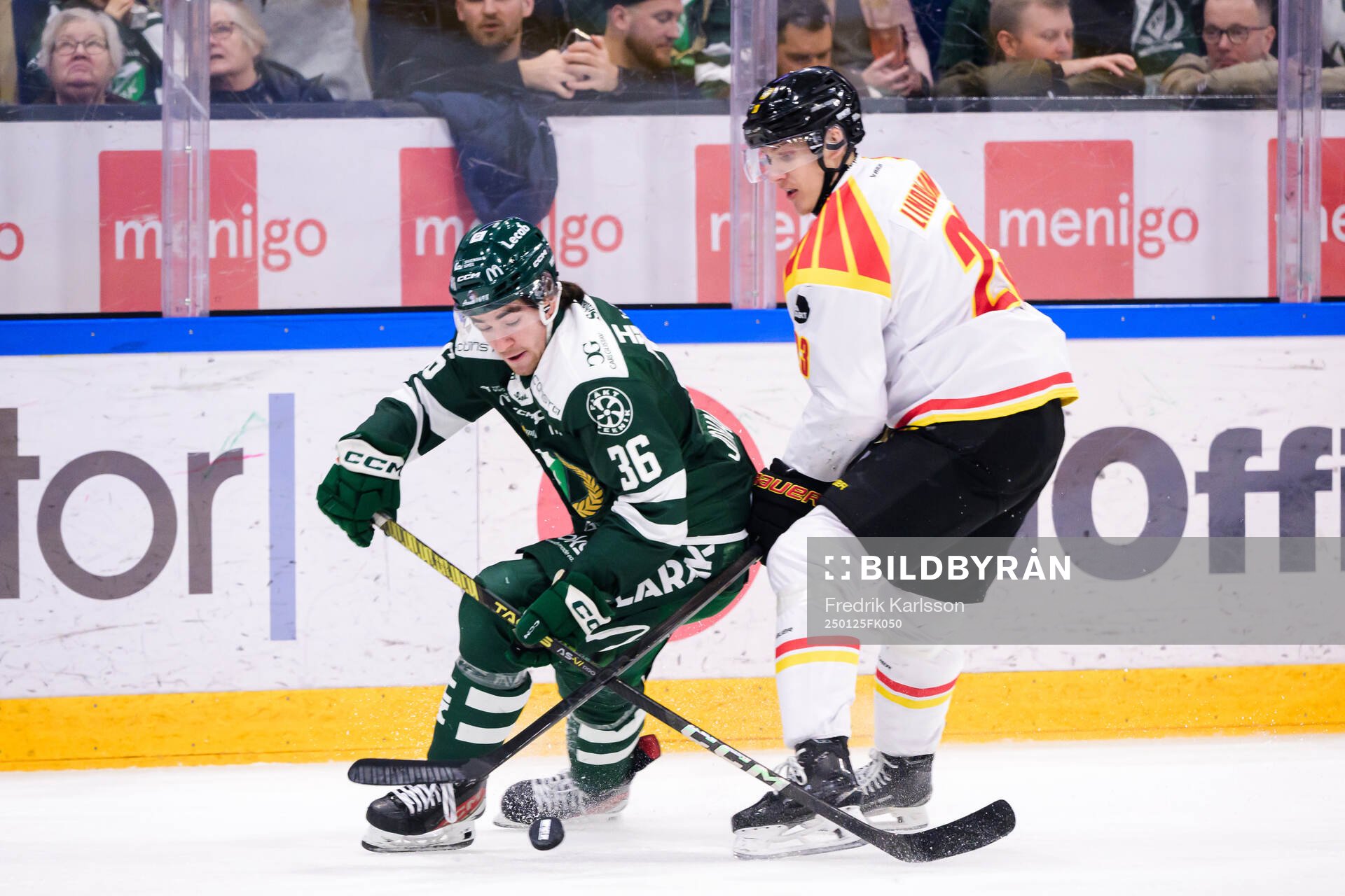 Färjestads Wille Johansson och Brynäs Oskar Lindblom