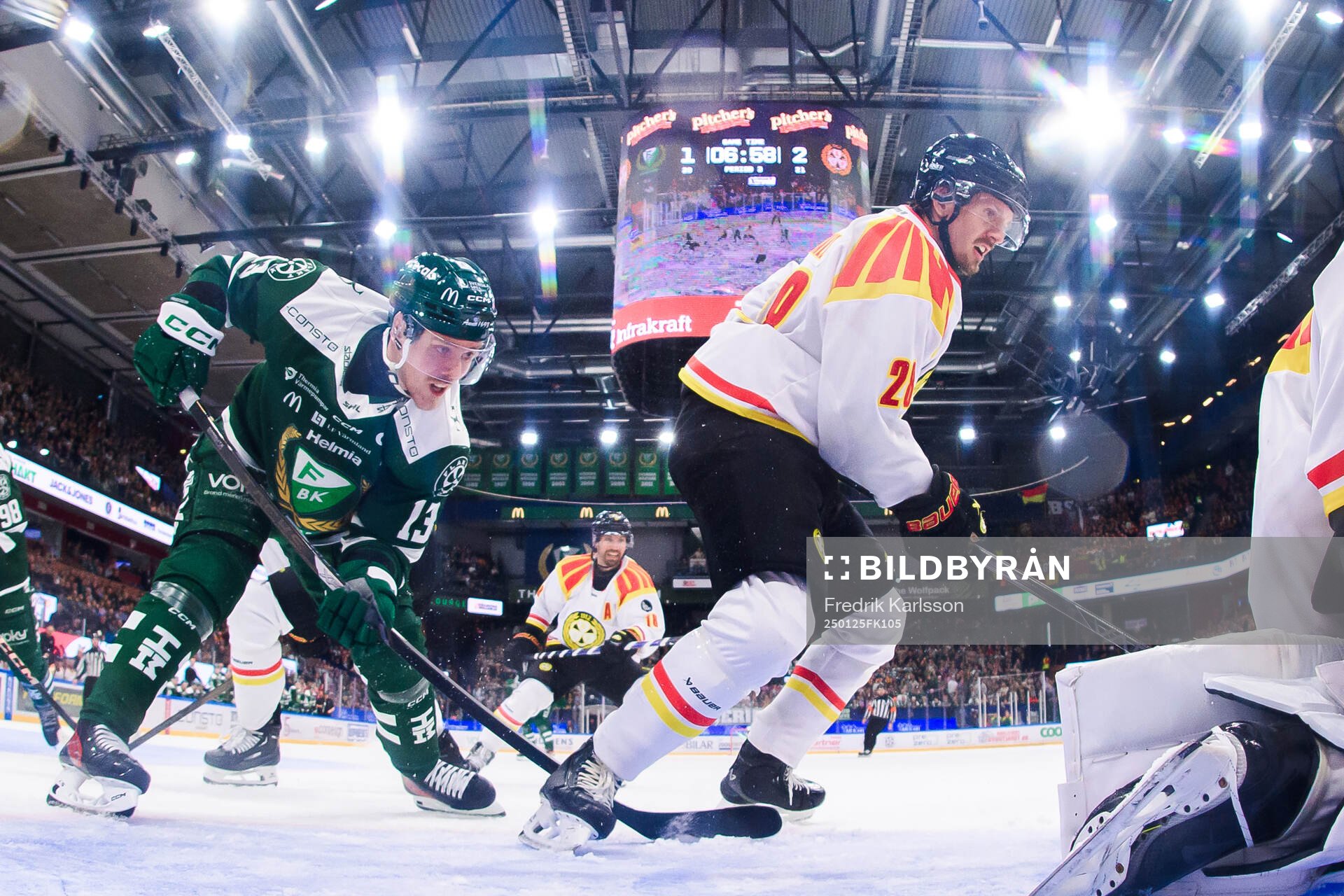 Färjestads Joel Kellman och Brynäs Johannes Kinnvall