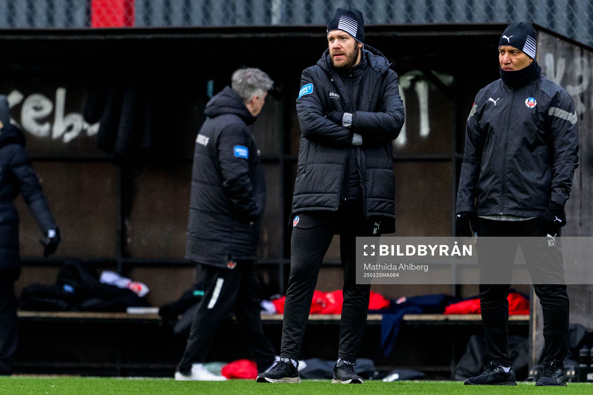 Helsingborgs assisterande tränare Max Lindén och tränare