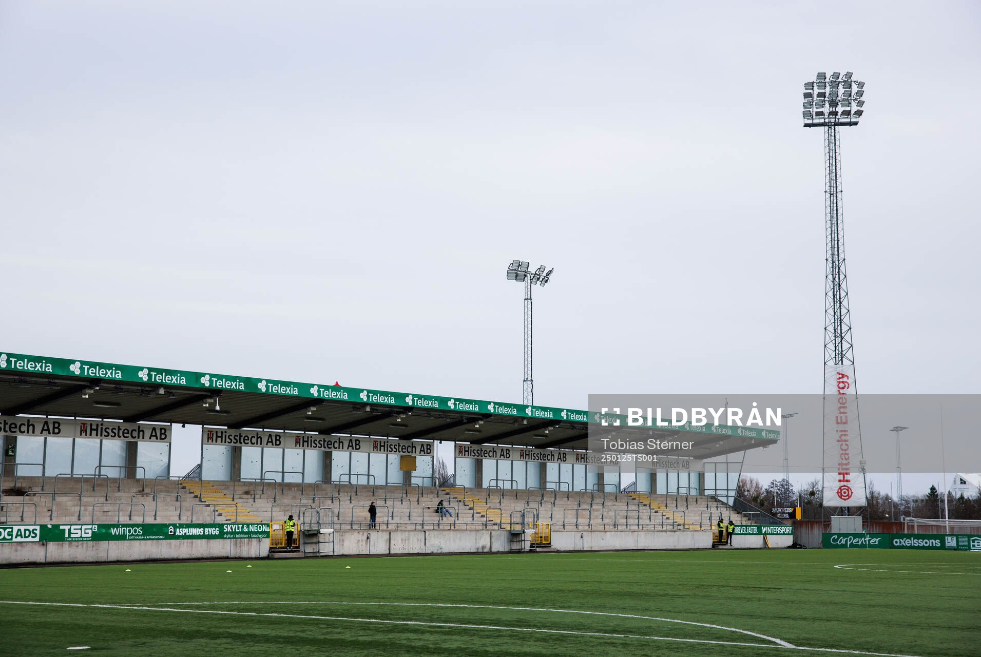 Hitachi Energy Arena inför träningsmatchen i fotboll mellan Västerås och Djurgården den 25 januari 2025 i Västerås. 