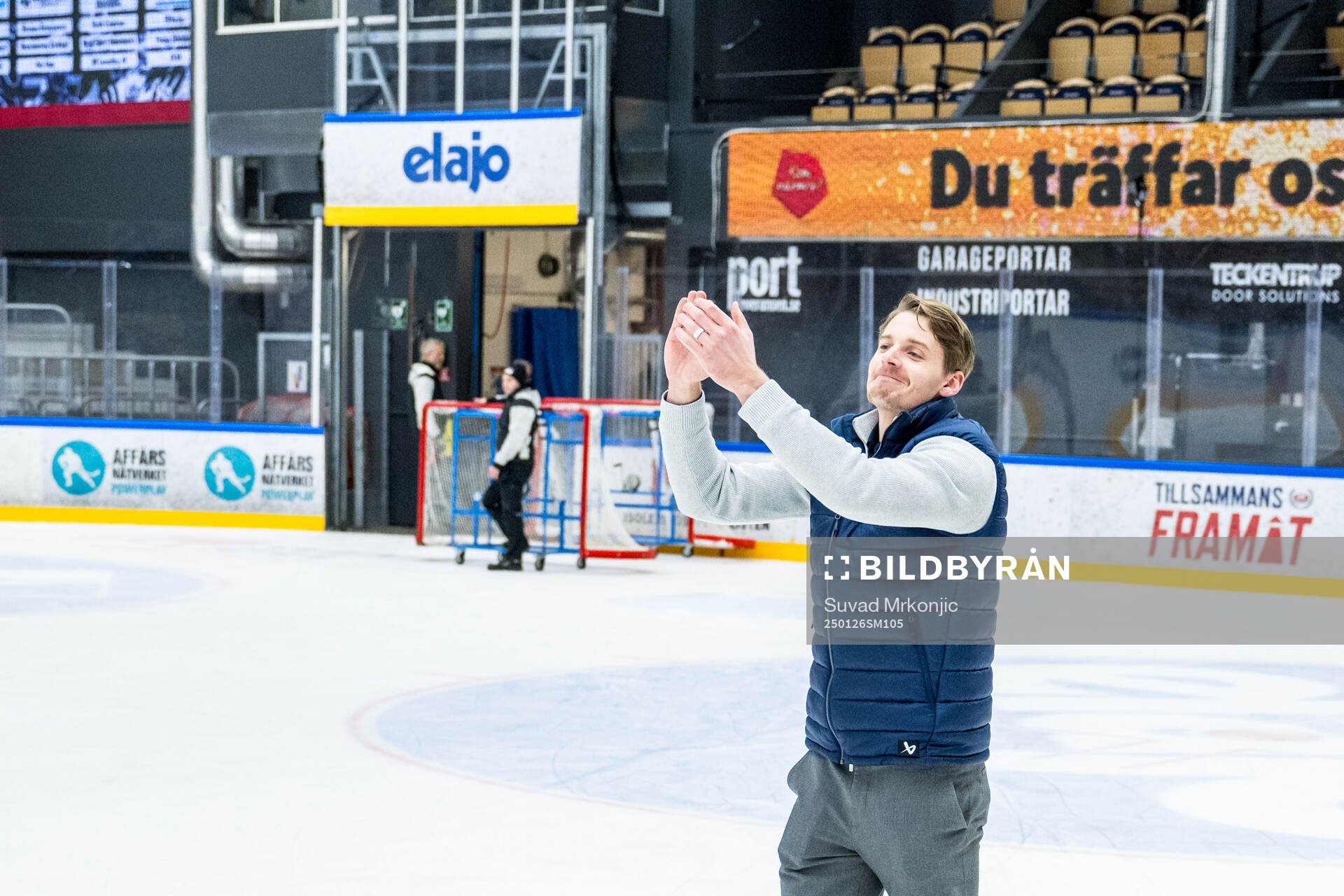 Oskarshamns tränare Albin Blomqvist jublar