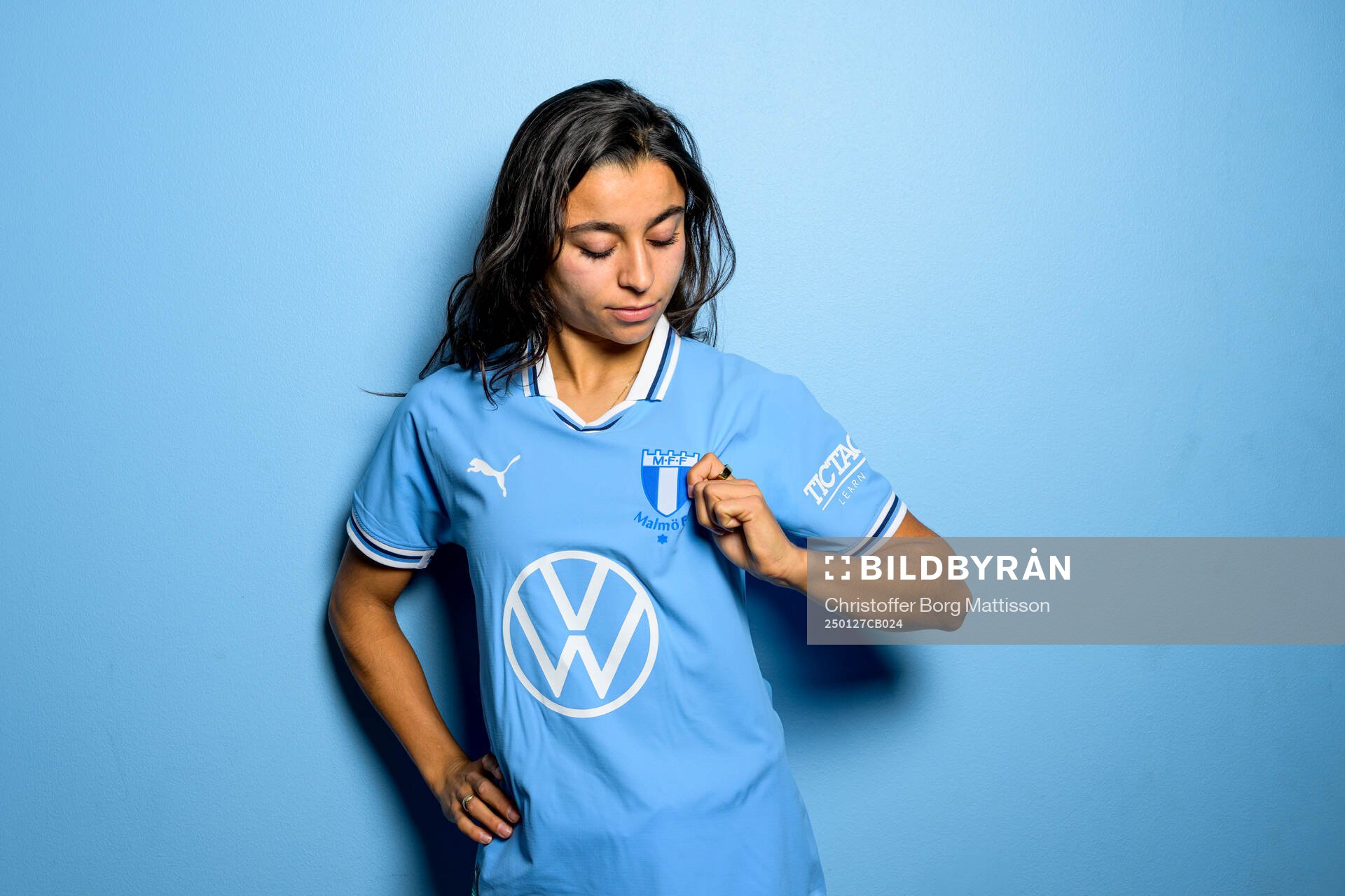 Malmö FF presenterar Ines Belloumou som ny spelare med Malmö FF den 27 januari 2025 i Malmö. 