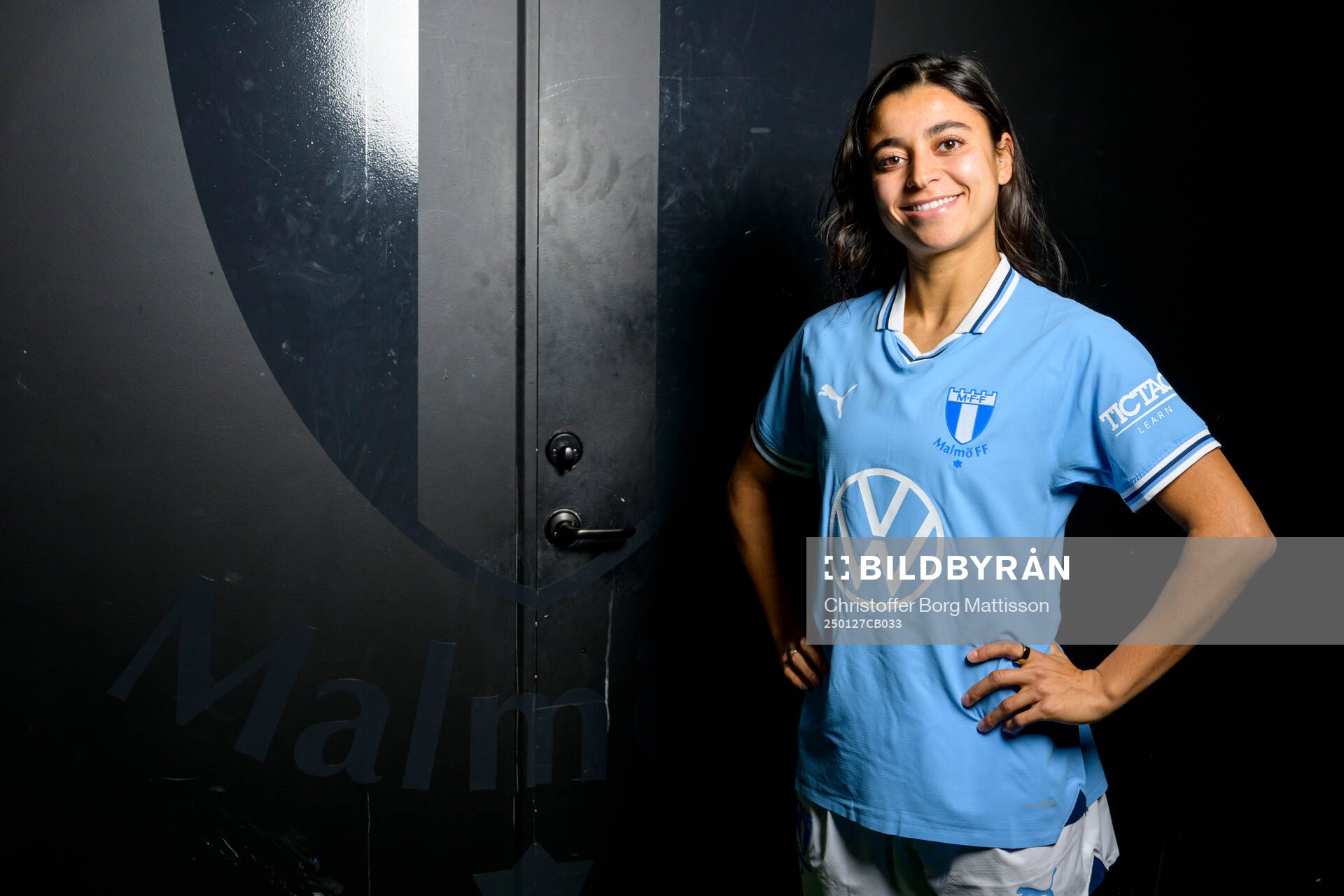Malmö FF presenterar Ines Belloumou som ny spelare med Malmö FF den 27 januari 2025 i Malmö. 