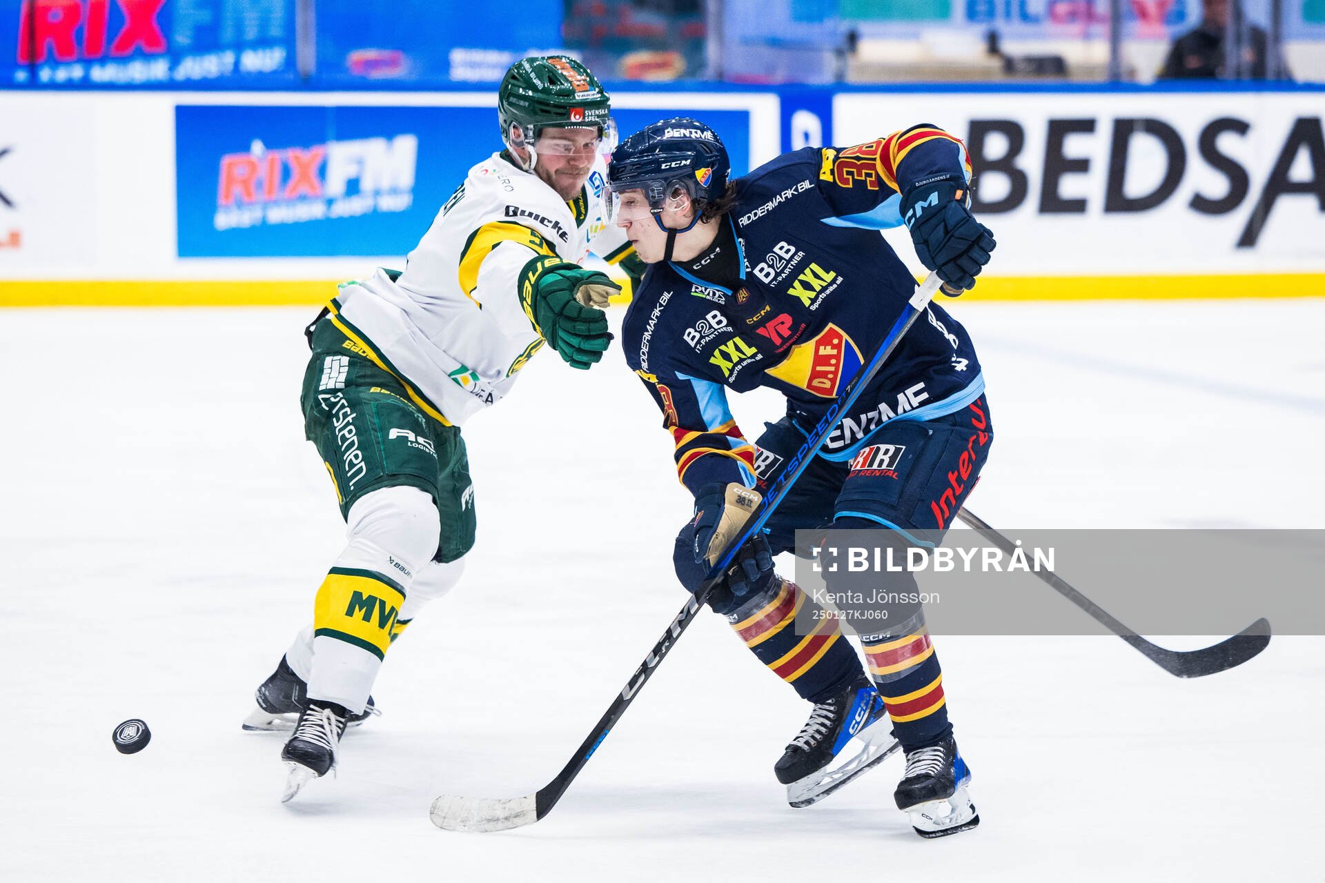 Björklövens Jesper Lindgren och Djurgårdens Victor Eklund