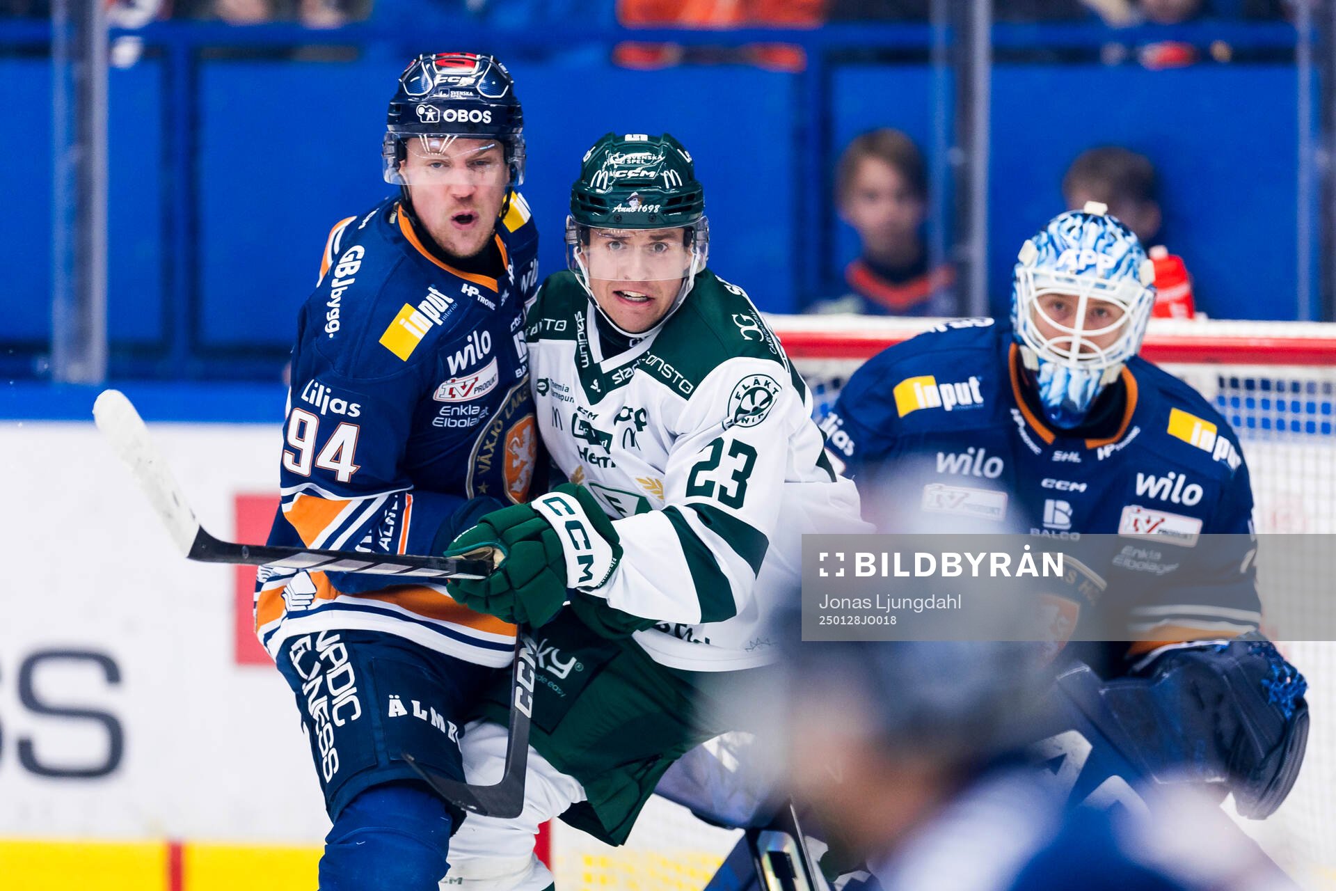 Växjös Joel Persson och Färjestads Oliver Eklind