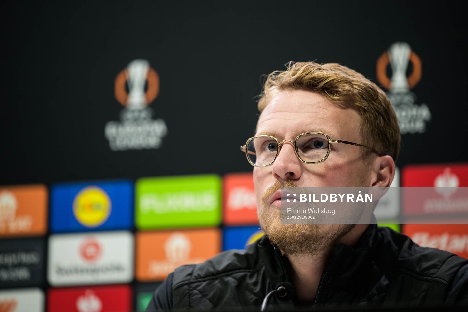 Head coach Oscar Hiljemark of Elfsborg during a UEFA Europa League press conference on January 29, 2025 in London. 