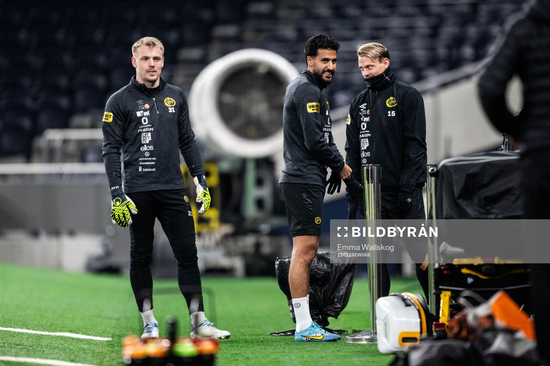 Goalkeeper Isak Pettersson, Rami Kaib and Simon Hedlund of