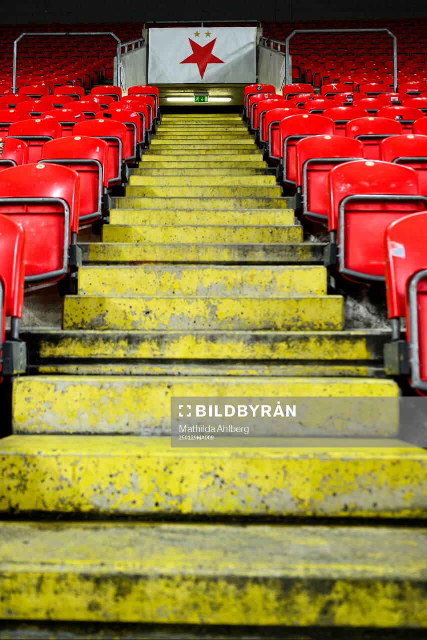 General view of Eden Arena ahead of a UEFA Europa League training session on January 29, 2025 in Prague. 
