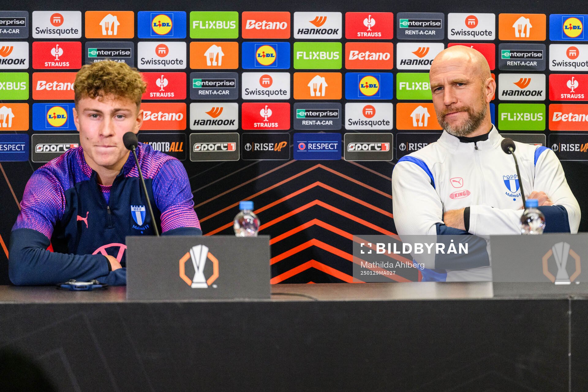 Hugo Bolin and Head coach Henrik Rydström of Malmö FF