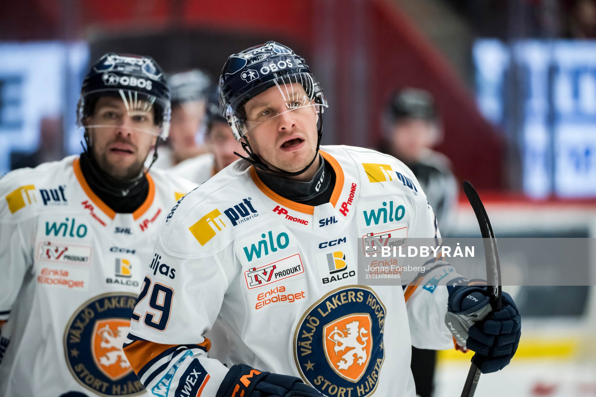 Växjös Sebastian Strandberg jublar
