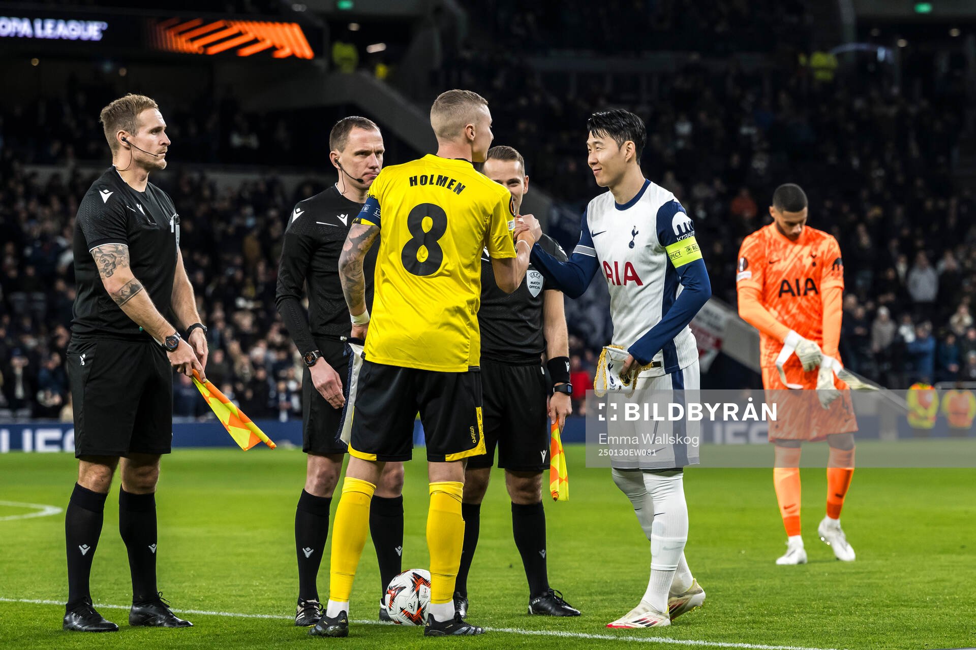 Sebastian Holmen of Elfsborg and Heung-Min Son of Tottenham