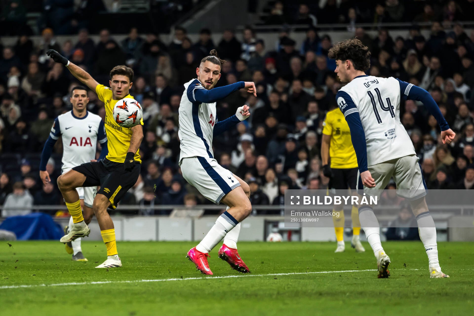 Besfort Zeneli of Elfsborg and Radu Dragusin of Tottenham