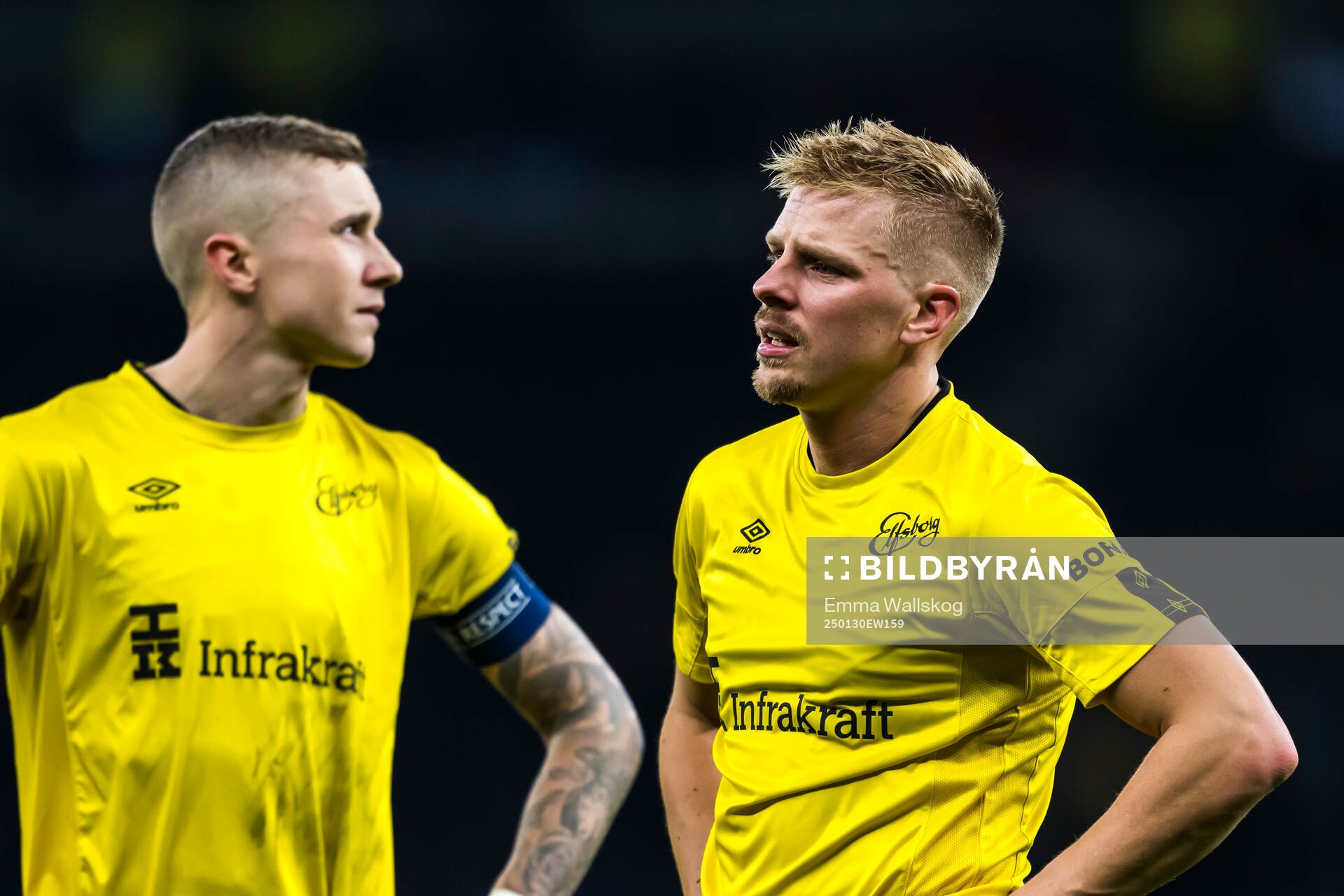 Sebastian Holmen and Per Frick of Elfsborg look dejected