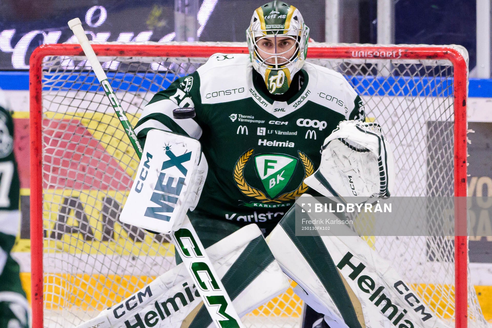 Färjestads målvakt Damian Clara