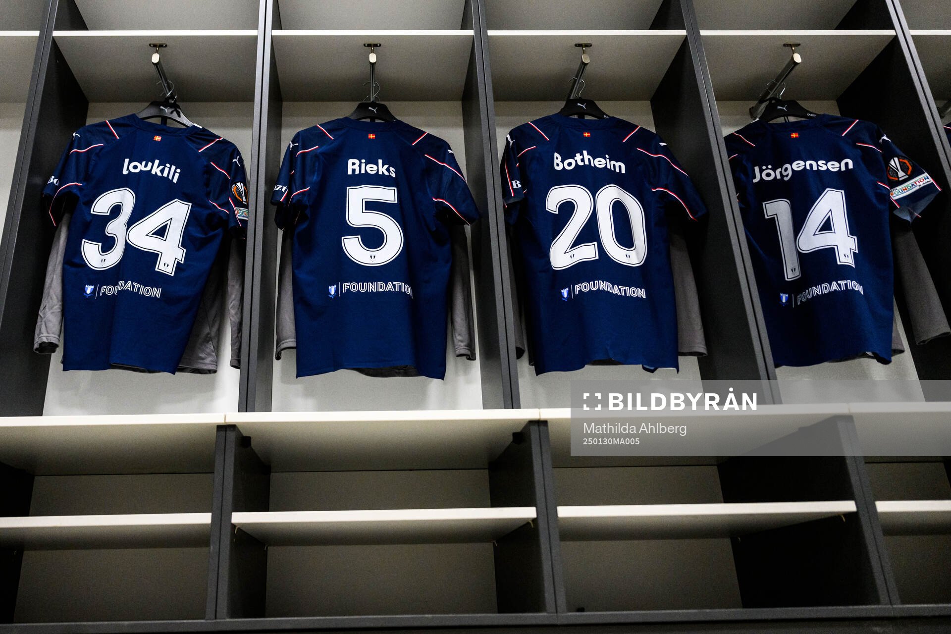 The kit of Zakaria Loukili, Søren Rieks, Erik Botheim and