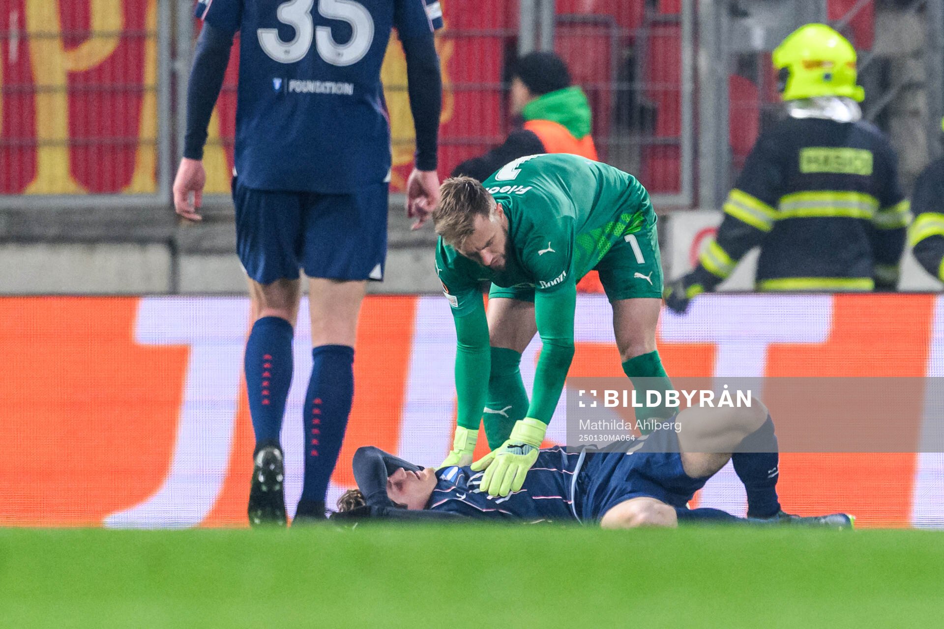Oliver Berg of Malmö FF in pain