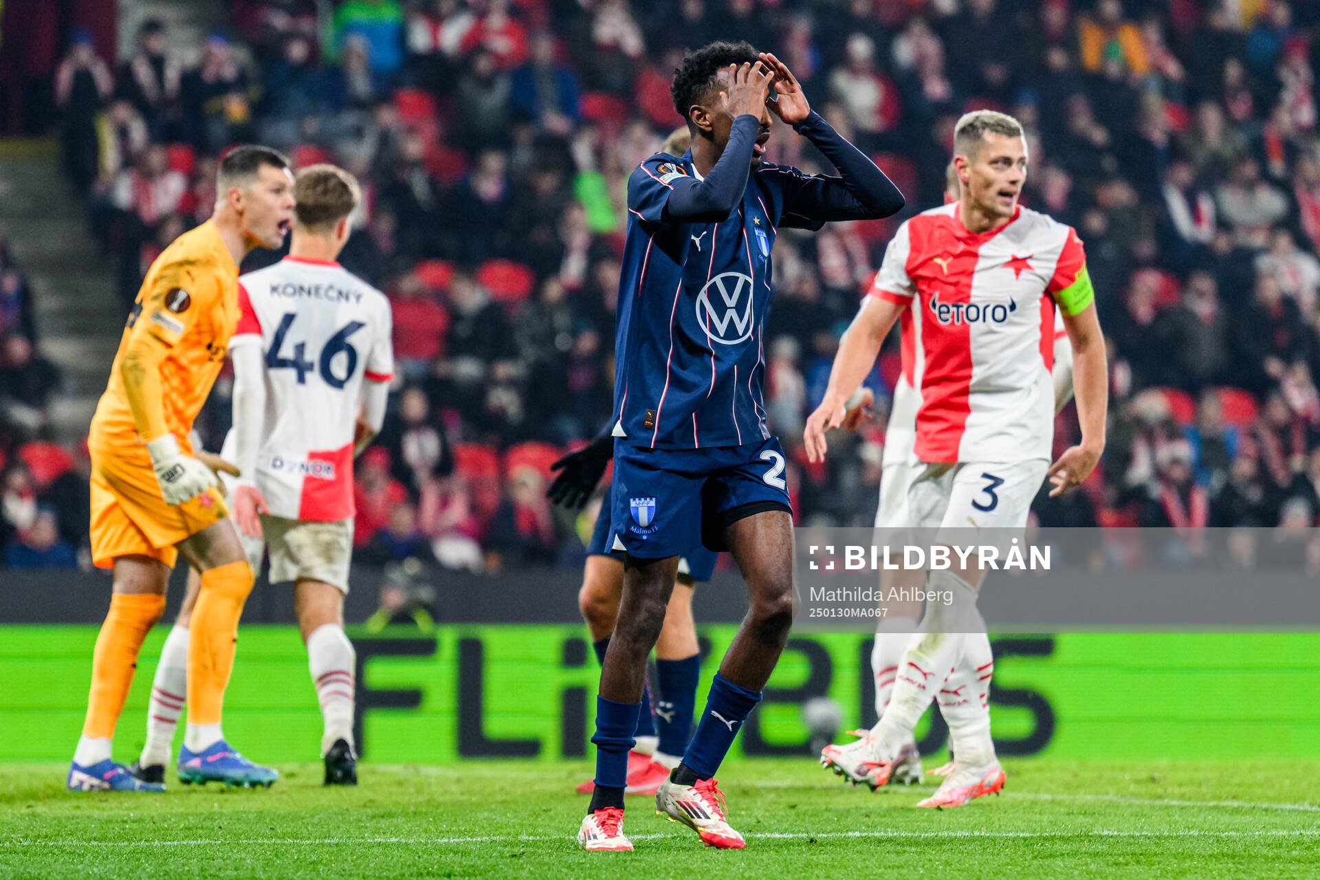 Taha Ali of Malmö FF looks dejected