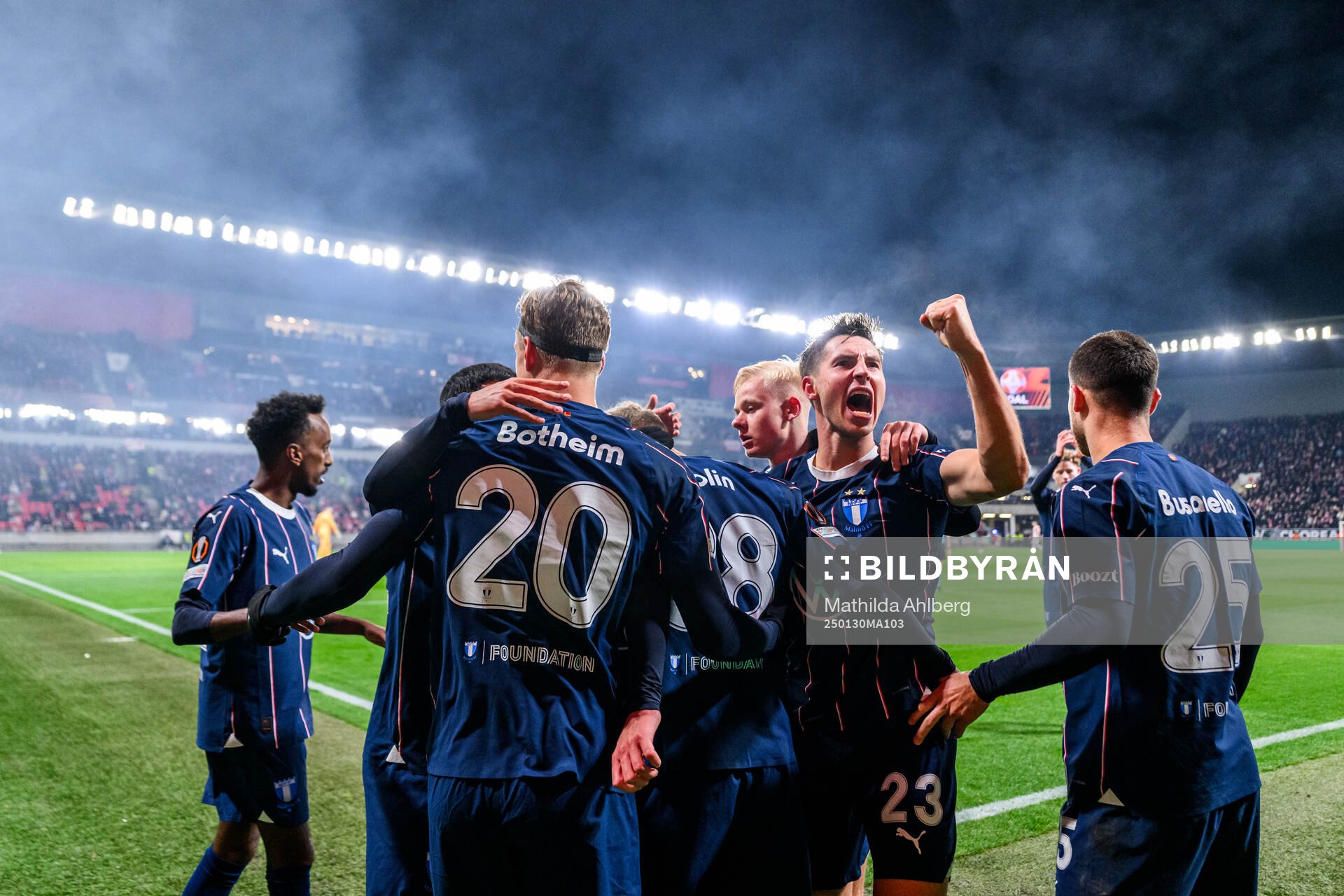 Hugo Bolin of Malmö FF celebrates
