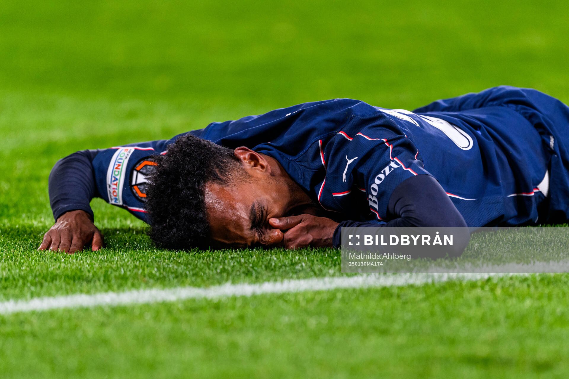 Taha Ali of Malmö FF in pain