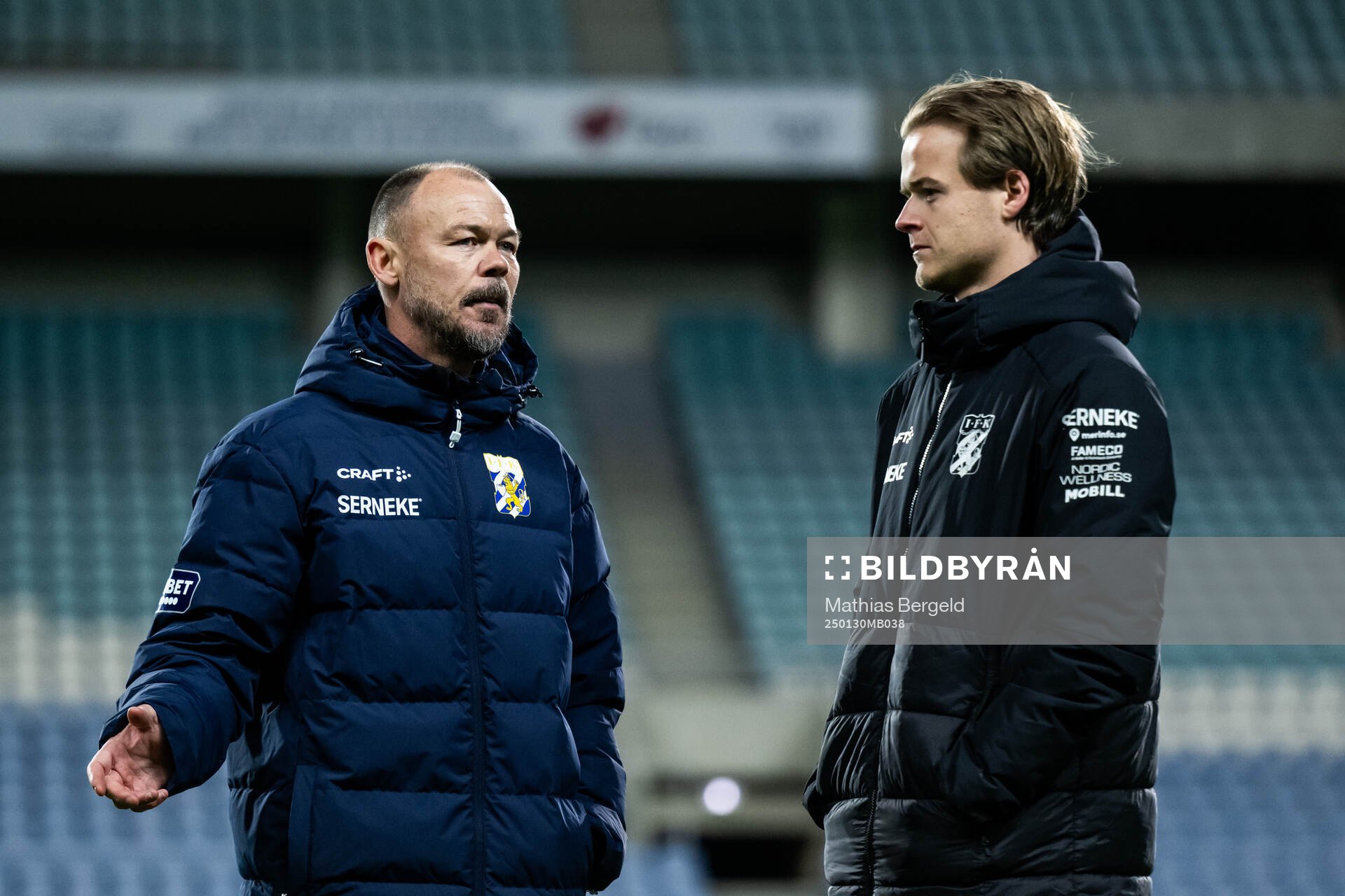 Assistant coach Joachim Björklund and August Erlingmark of