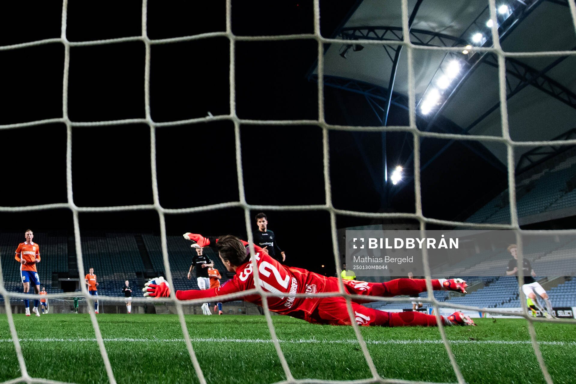 Goalkeeper Rasmus Sandberg of Rosenborg during the Atlantic Cup football match between IFK Göteborg and Rosenborg on January 30, 2025 in Faro.