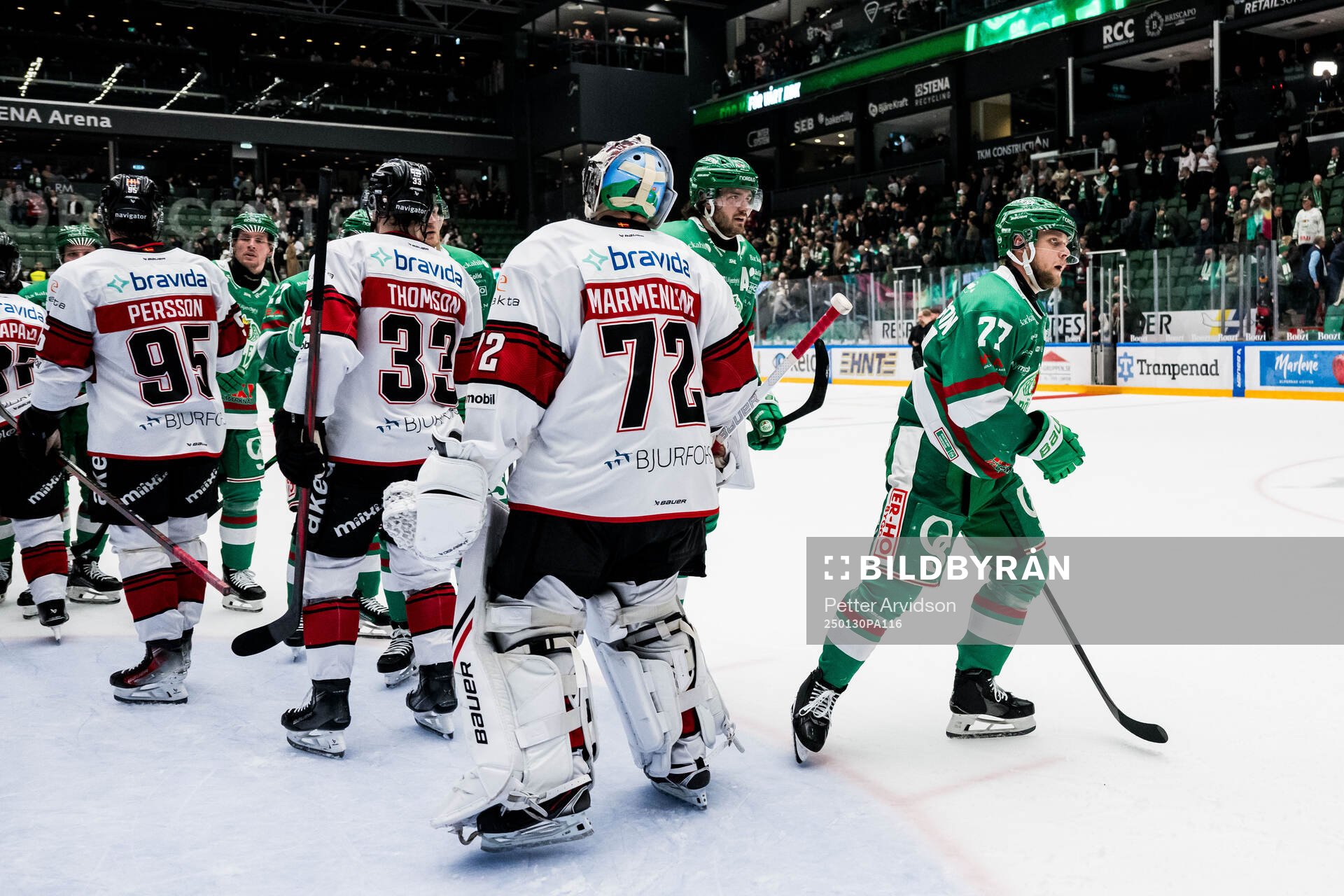 Malmö Redhawks målvakt Daniel Marmenlind och Rögles
