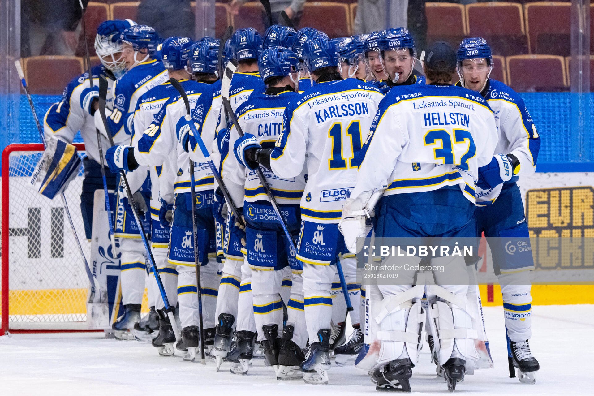 Leksands spelare jublar