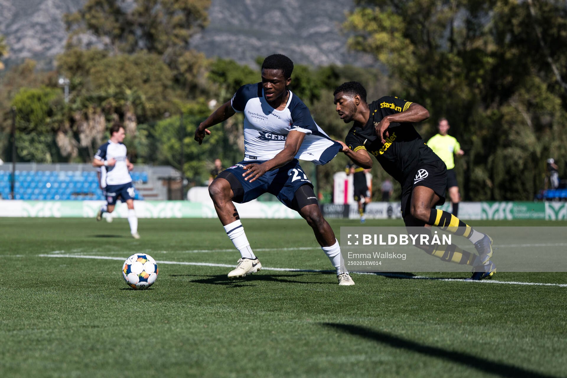 Michael Akoto of AGF Århus and Alexander Fesshaie of AIK