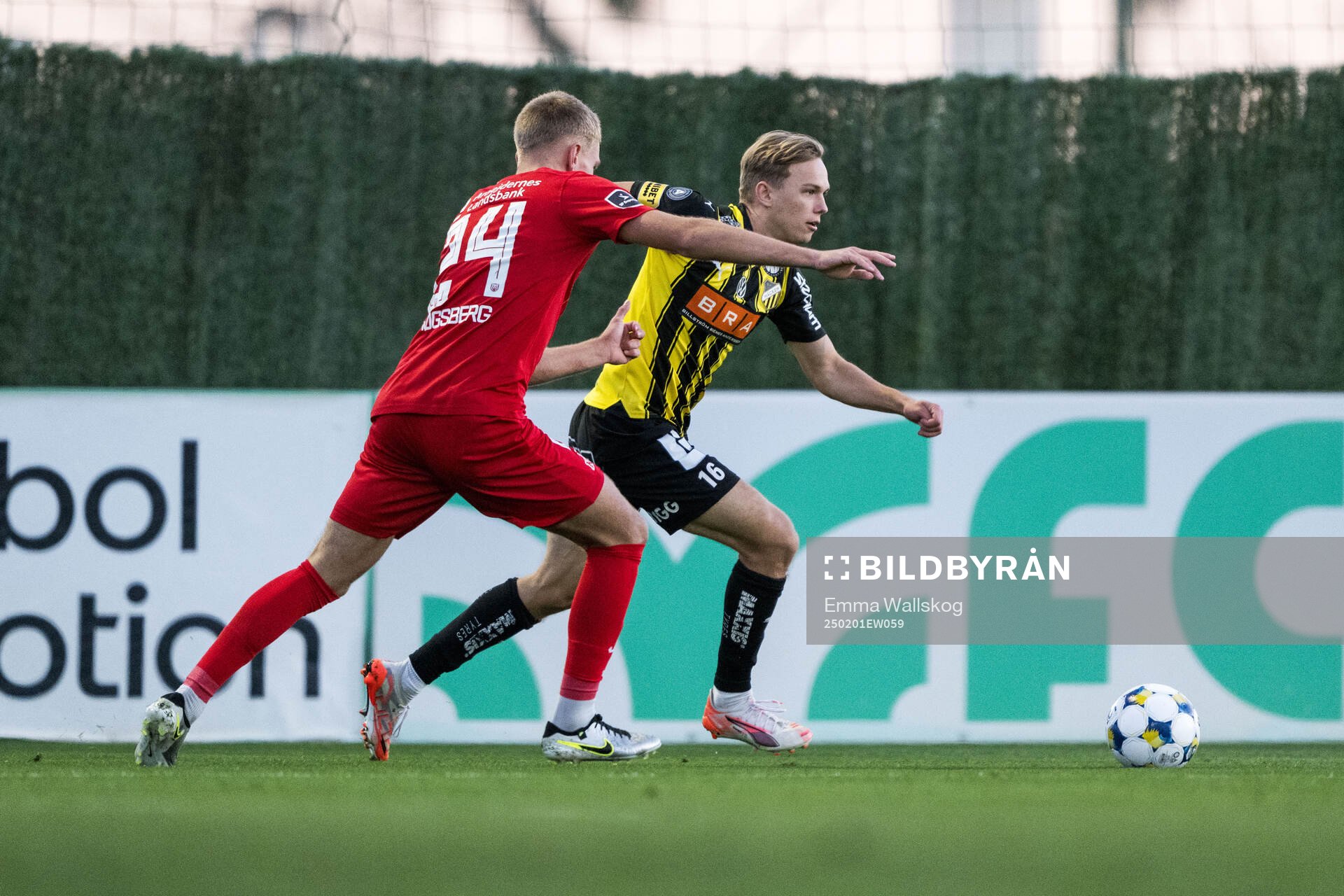 Lucas Høgsberg of FC Nordsjälland and Pontus Dahbo of