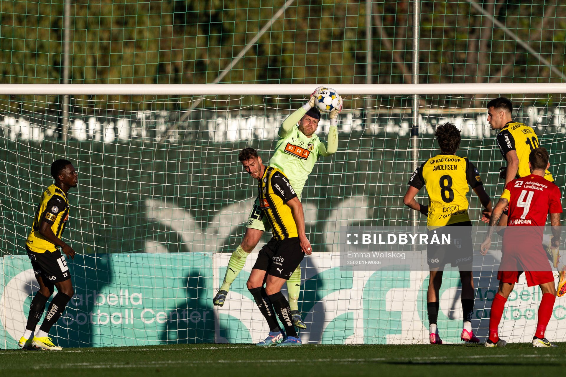 Johan Hammar and goalkeeper Peter Abrahamsson of Häcken