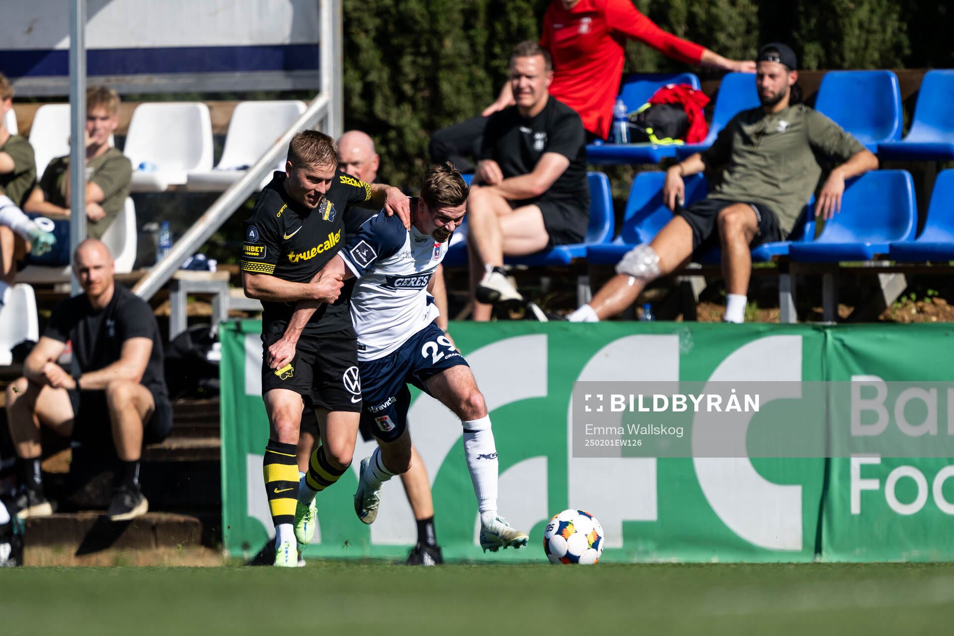 Jere Uronen of AIK and Frederik Brandhof of AGF Århus