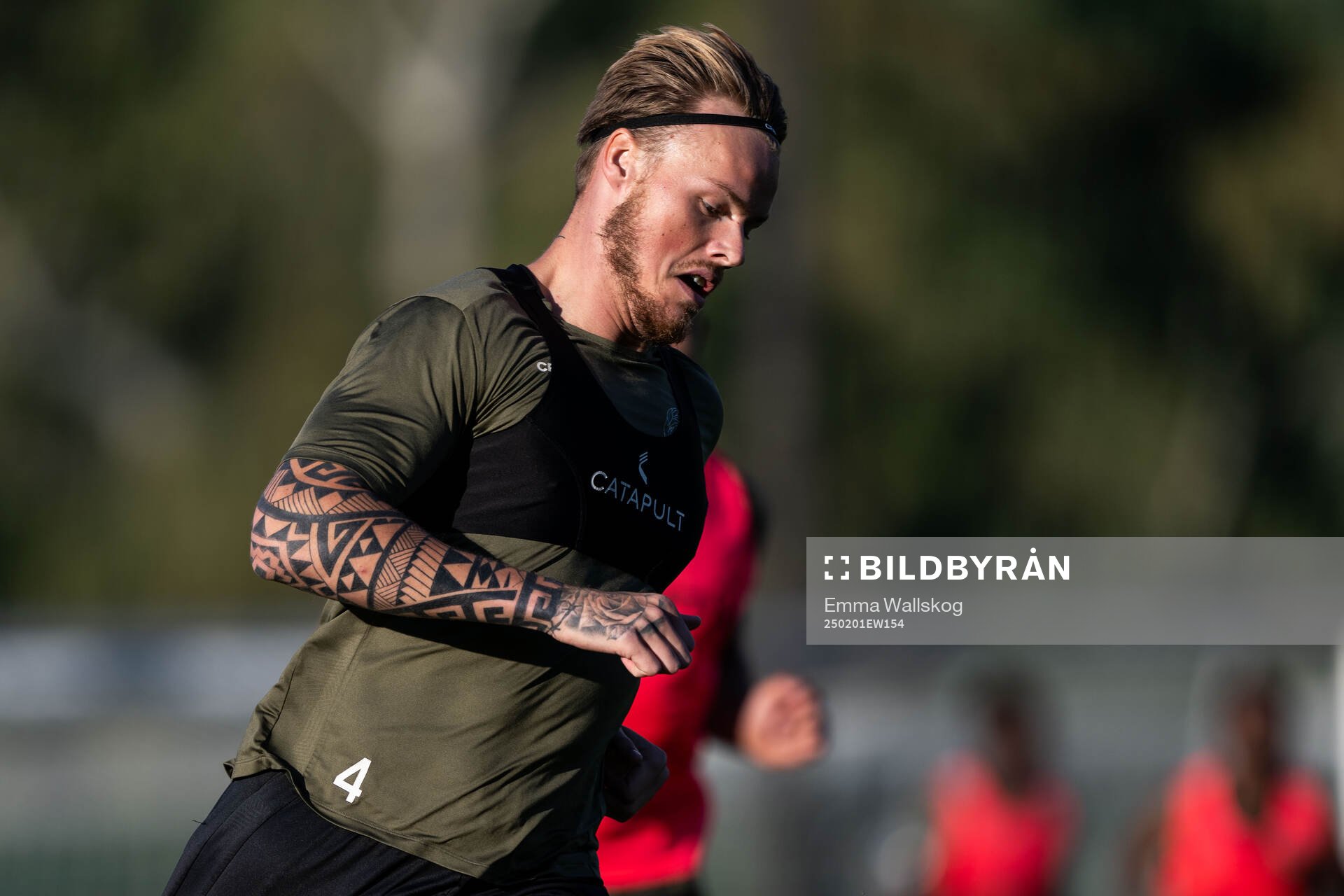 Hammarbys Victor Eriksson under en träning den 2 februari 2025 i Marbella. 
