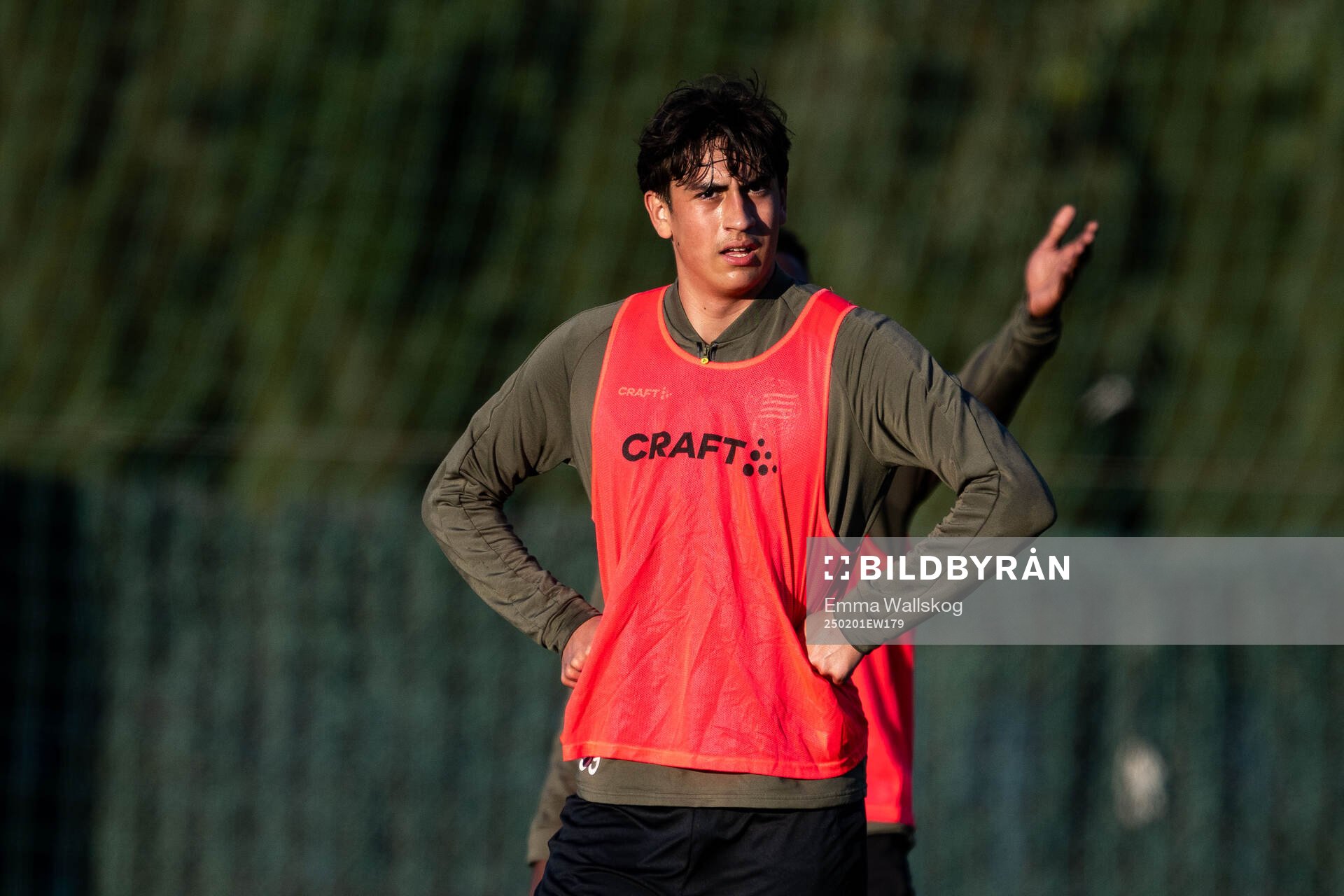 Hammarbys Emil Reyes Rigö under en träning den 2 februari 2025 i Marbella. 
