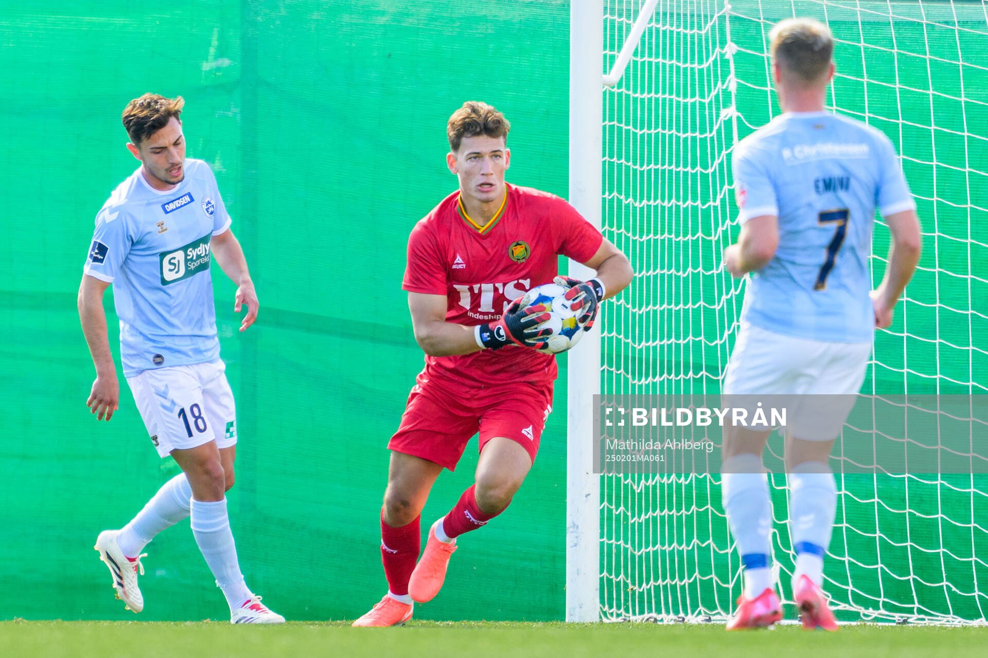 Goalkeeper Kees Sims of GAIS during the friendly football match between GAIS and Sönderjyske on February 1, 2025 in Albir. 