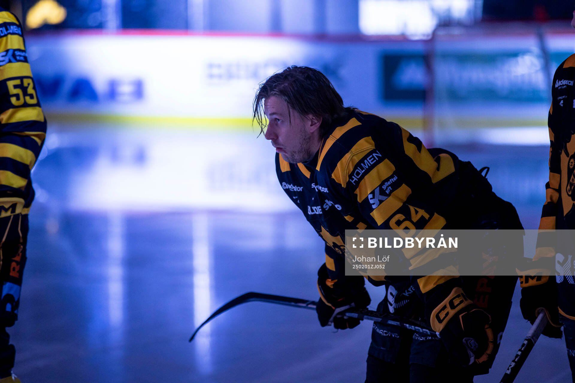 Skellefteås Jonathan Pudas innan ishockeymatchen i SHL