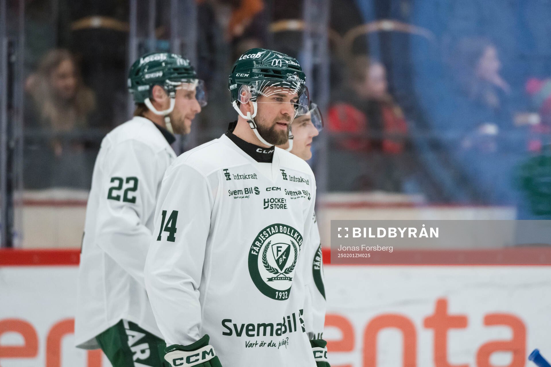 Färjestads Henrik Björklund innan ishockeymatchen i SHL