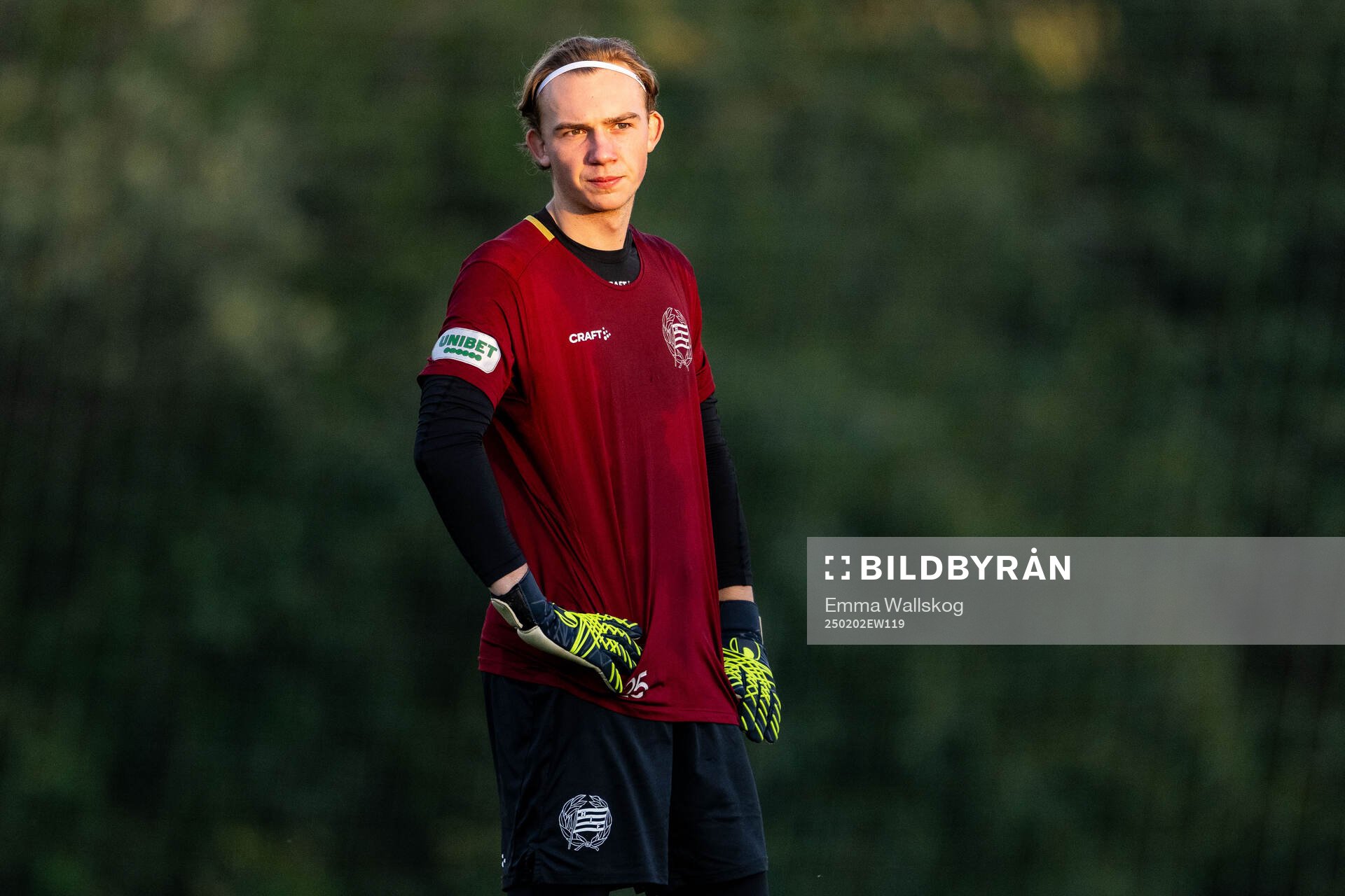 Hammarbys målvakt Elton Fischerström Opancar under en träning den 2 februari 2025 i Marbella. 