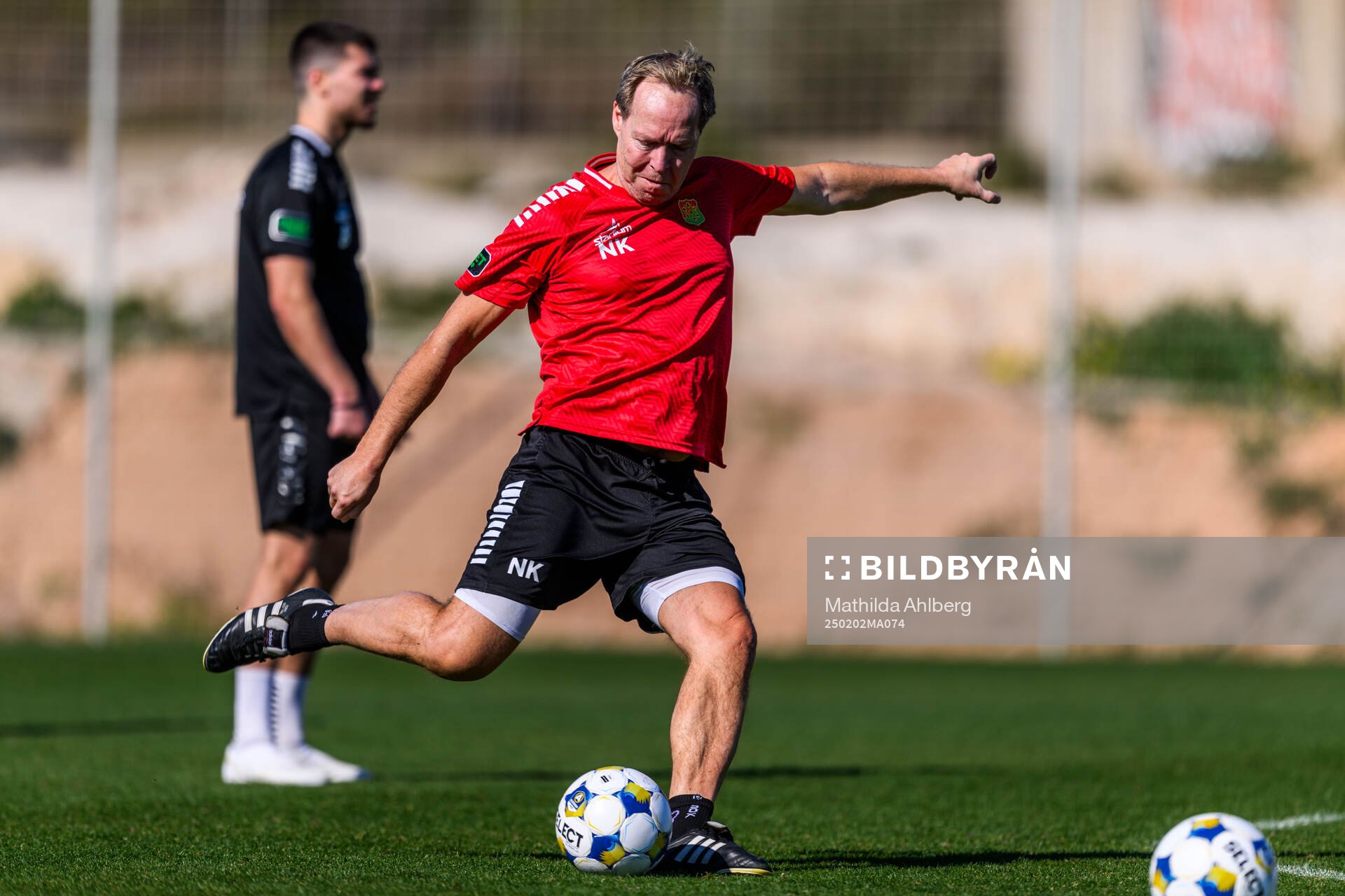 GAIS Player Manager Nicklas Karlström  under en fotbollsträning med GAIS den 3 februari 2025 i Albir. 
