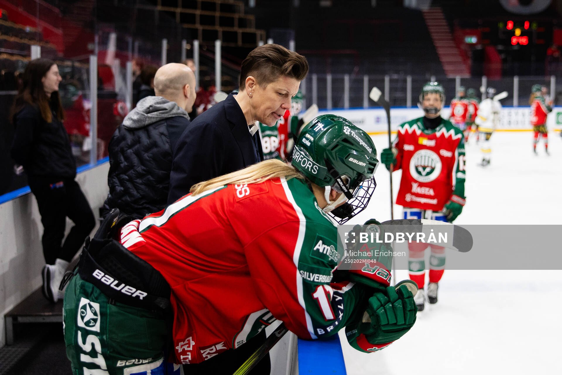 Frölundas tränare Erika Holst och Ella Hellman