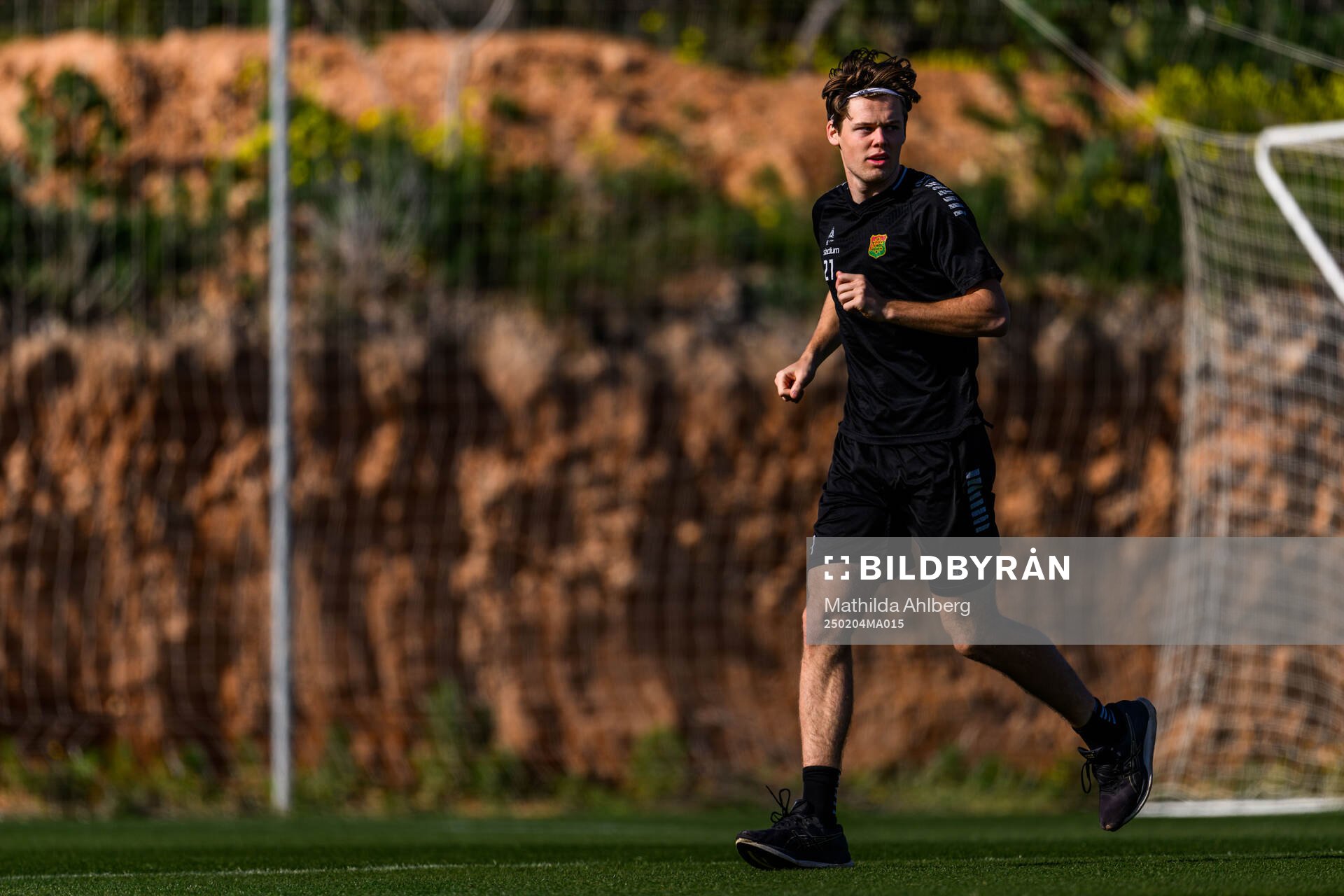 GAIS Axel Henriksson under en fotbollsträning med GAIS den 4 februari 2025 i Albir. 