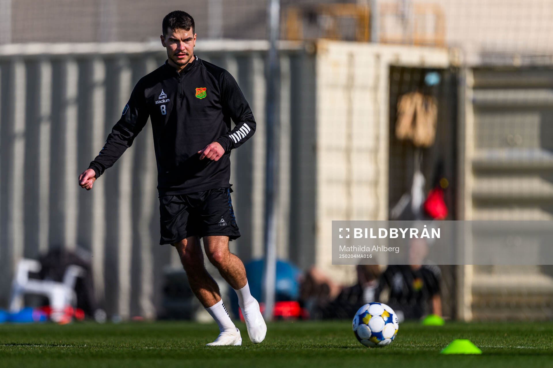 GAIS William Milovanovic under en fotbollsträning med GAIS den 4 februari 2025 i Albir. 